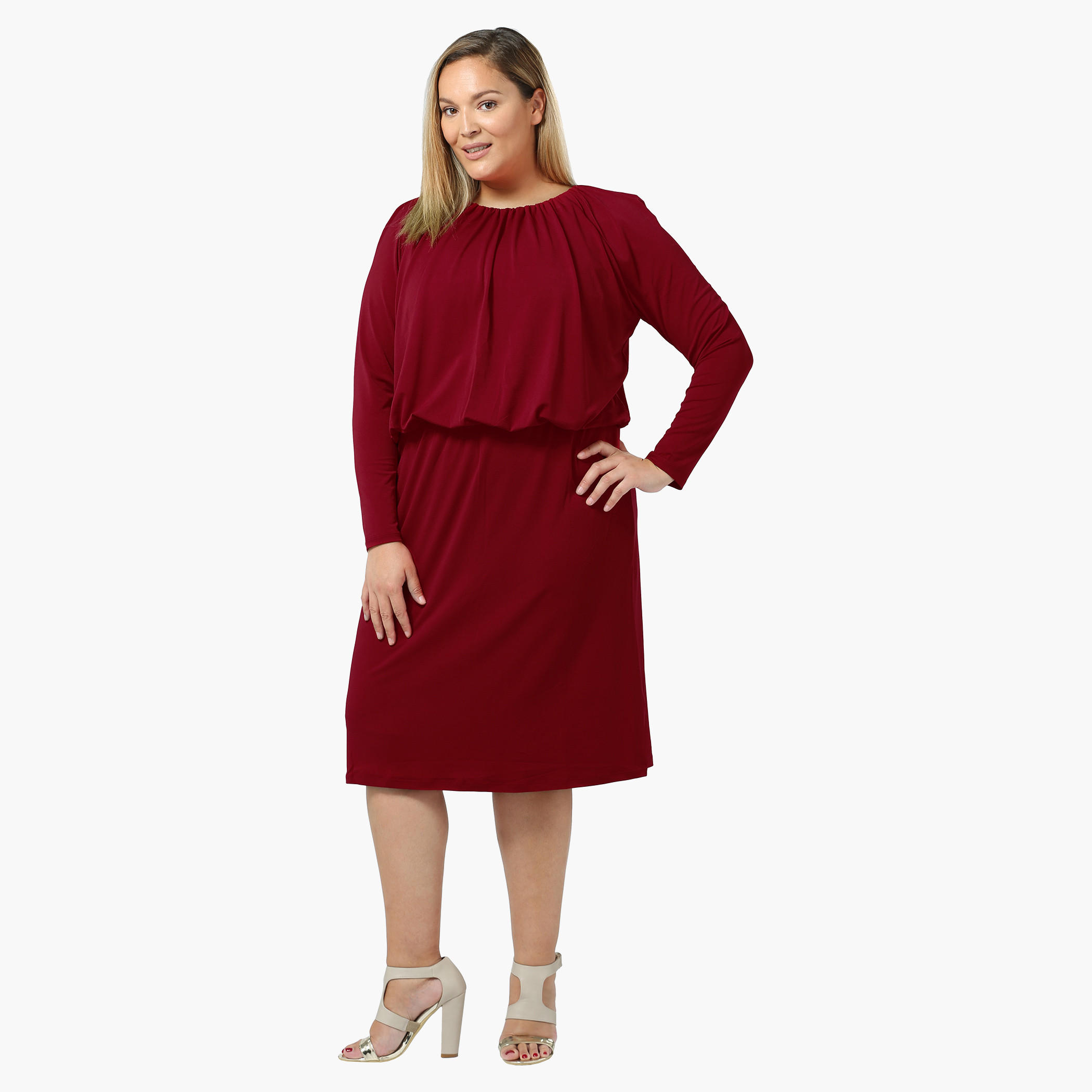 Plus Size Full-sleeved Blouson Tunic-women-clothing-dresses-image-1
