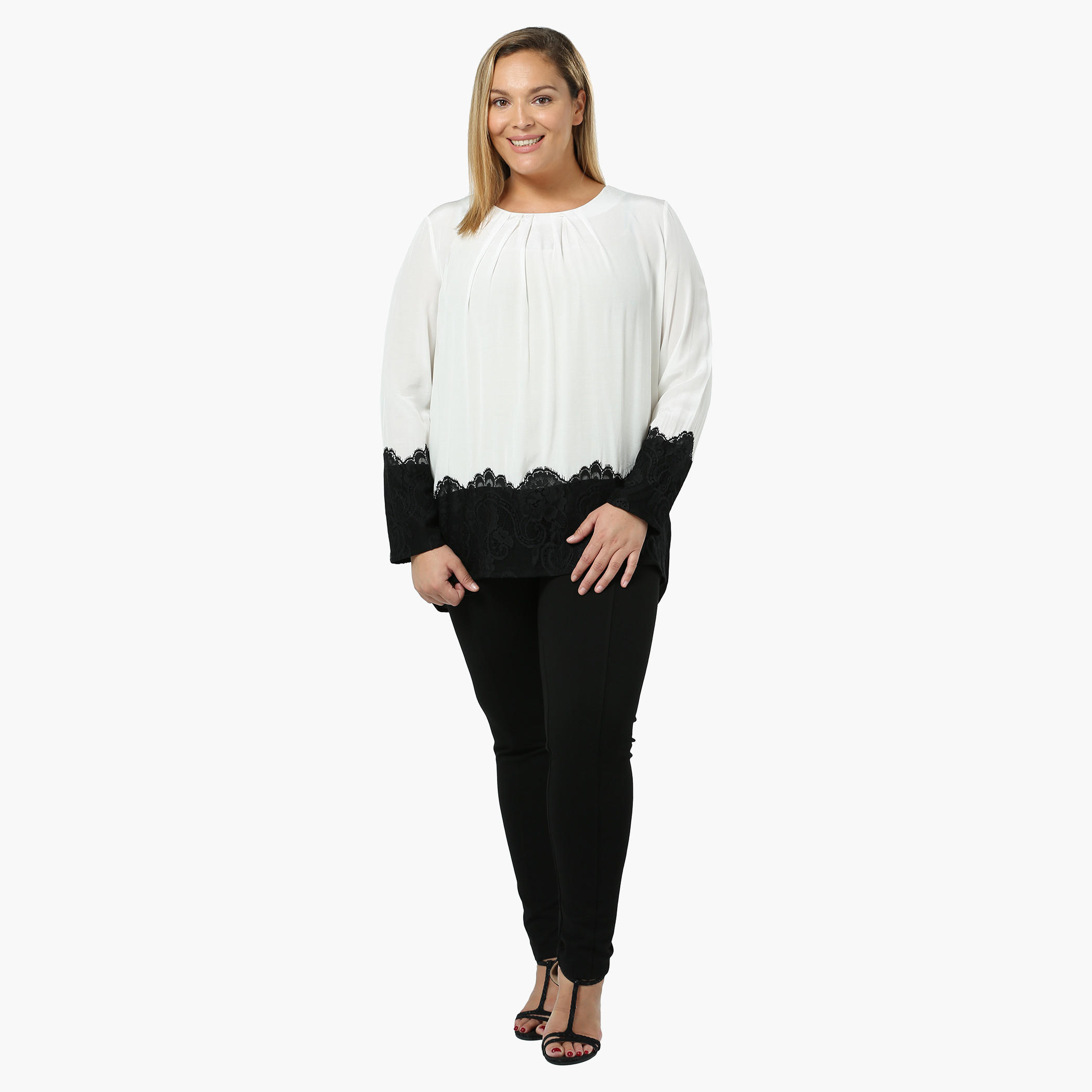 Plus Size Lace Panel Top-women-clothing-shirtsandblouses-blouses-image-1