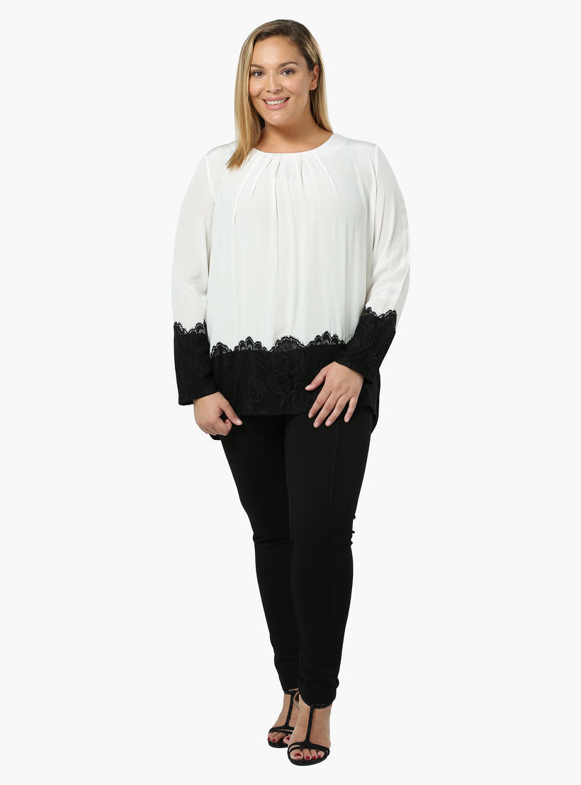 Plus Size Lace Panel Top-women-clothing-shirtsandblouses-blouses-image-1