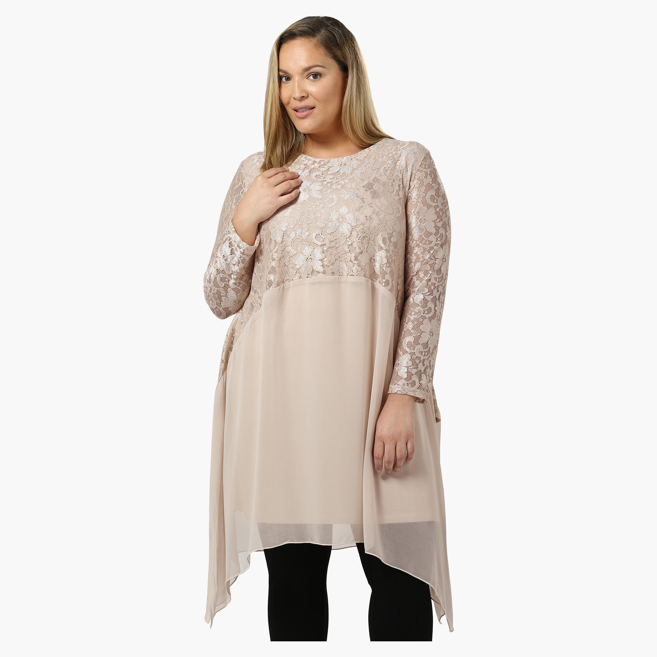 Plus Size Full-sleeved Lace Tunic-women-clothing-shirtsandblouses-blouses-image-1