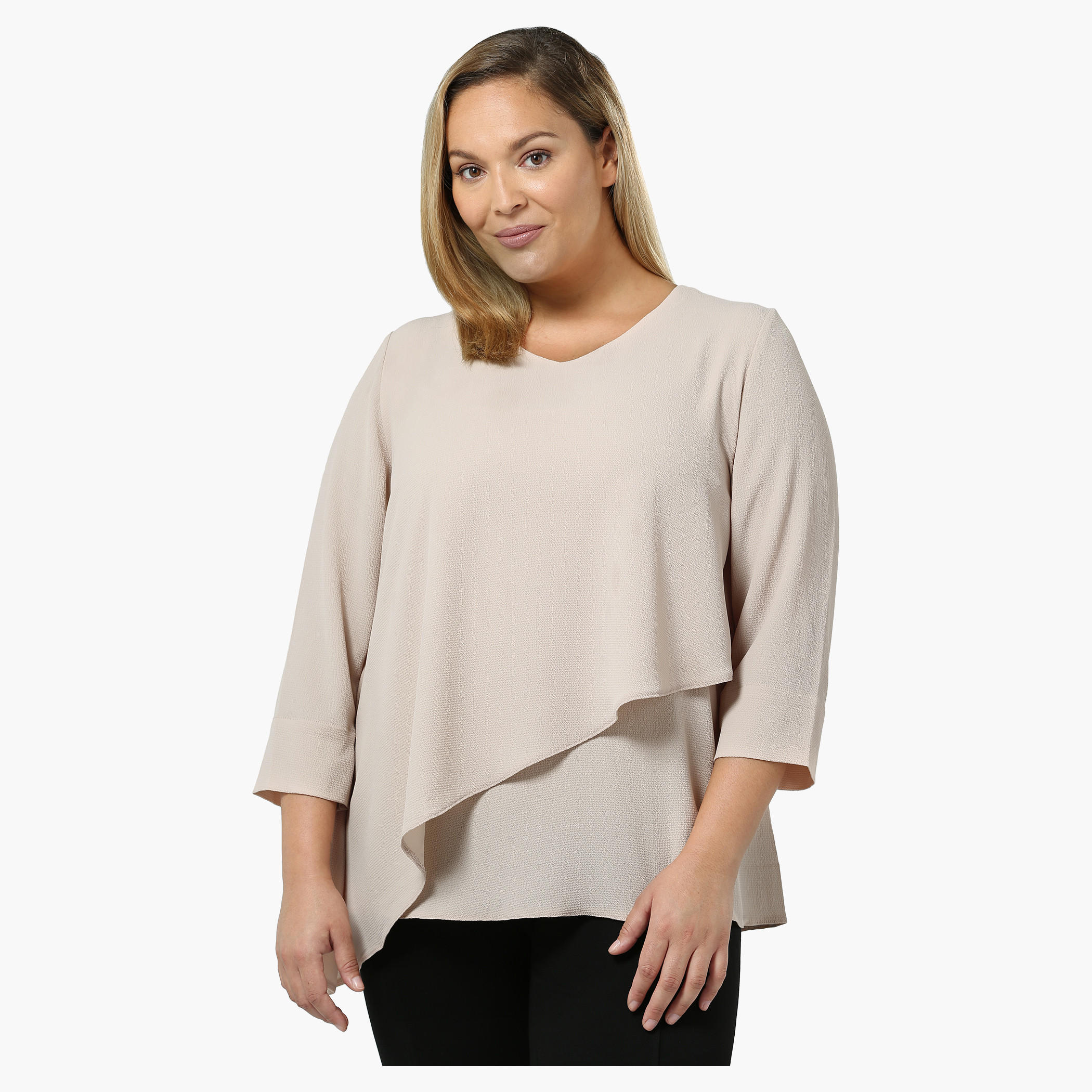 Plus Size Double-layered Top-women-clothing-shirtsandblouses-blouses-image-1