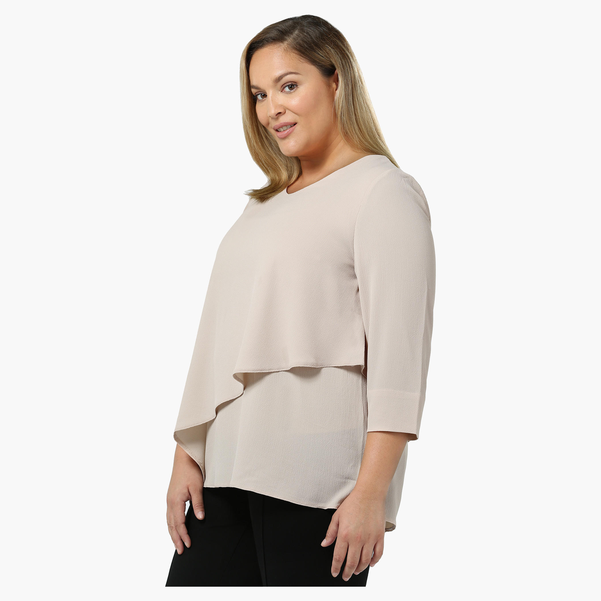 Plus Size Double-layered Top-women-clothing-shirtsandblouses-blouses-image-3
