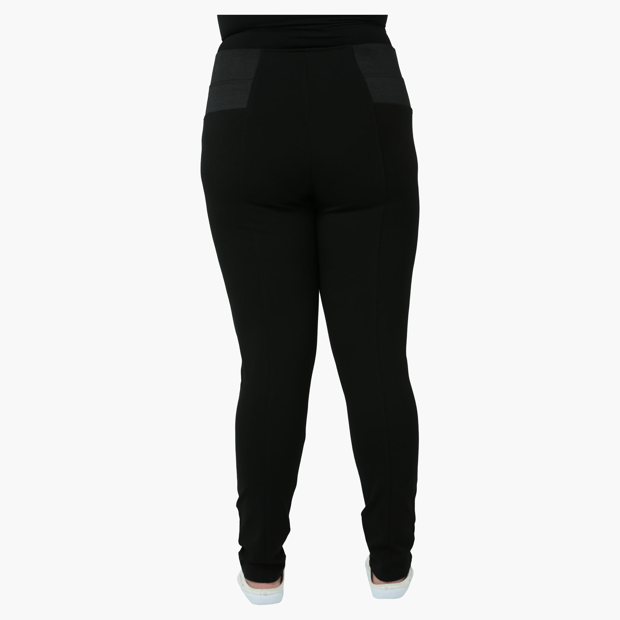 Plus Size Solid Leggings with Ribbed Waist-women-clothing-bottoms-leggings-image-2