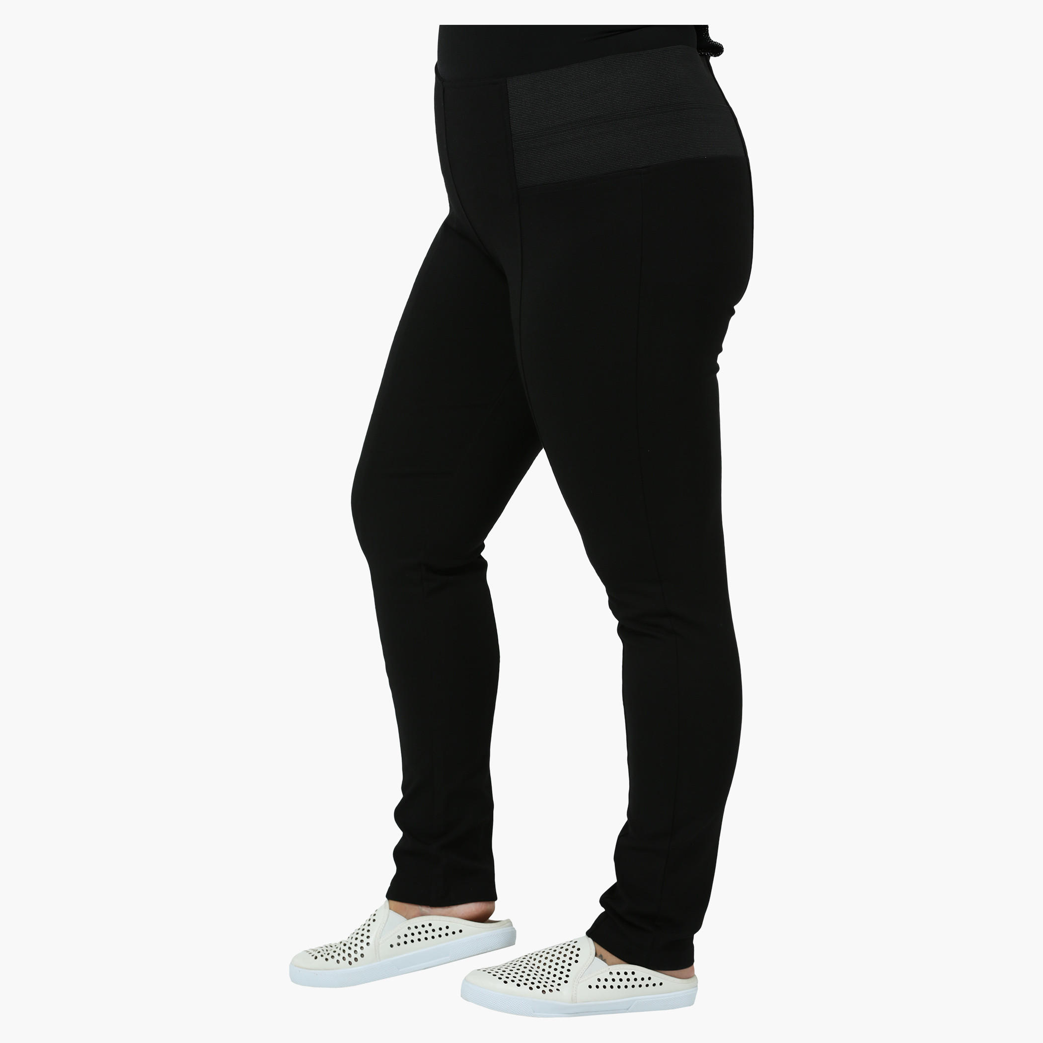 Plus Size Solid Leggings with Ribbed Waist-women-clothing-bottoms-leggings-image-3