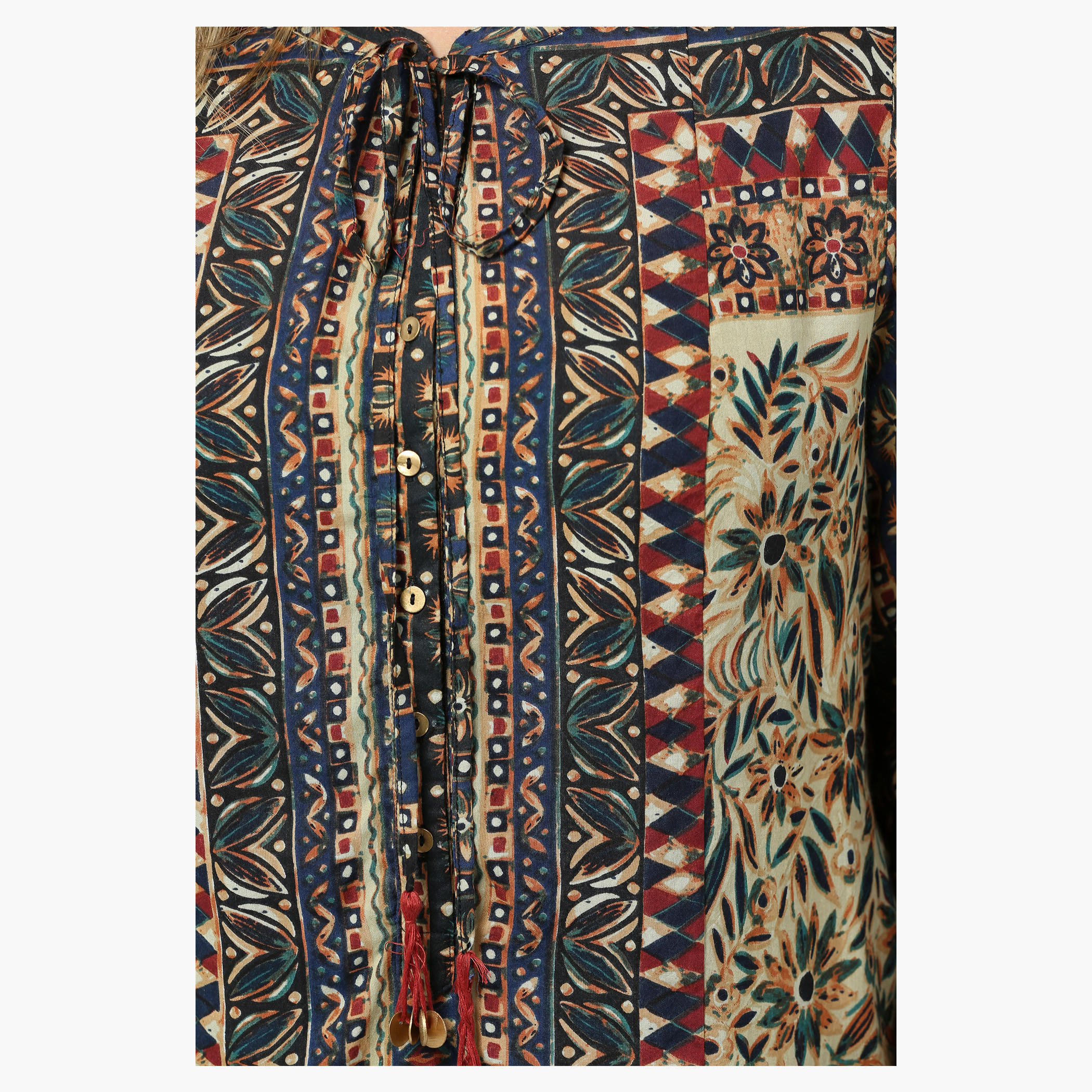 Plus Size Printed Top with Tie-up Neck-women-clothing-shirtsandblouses-blouses-image-2