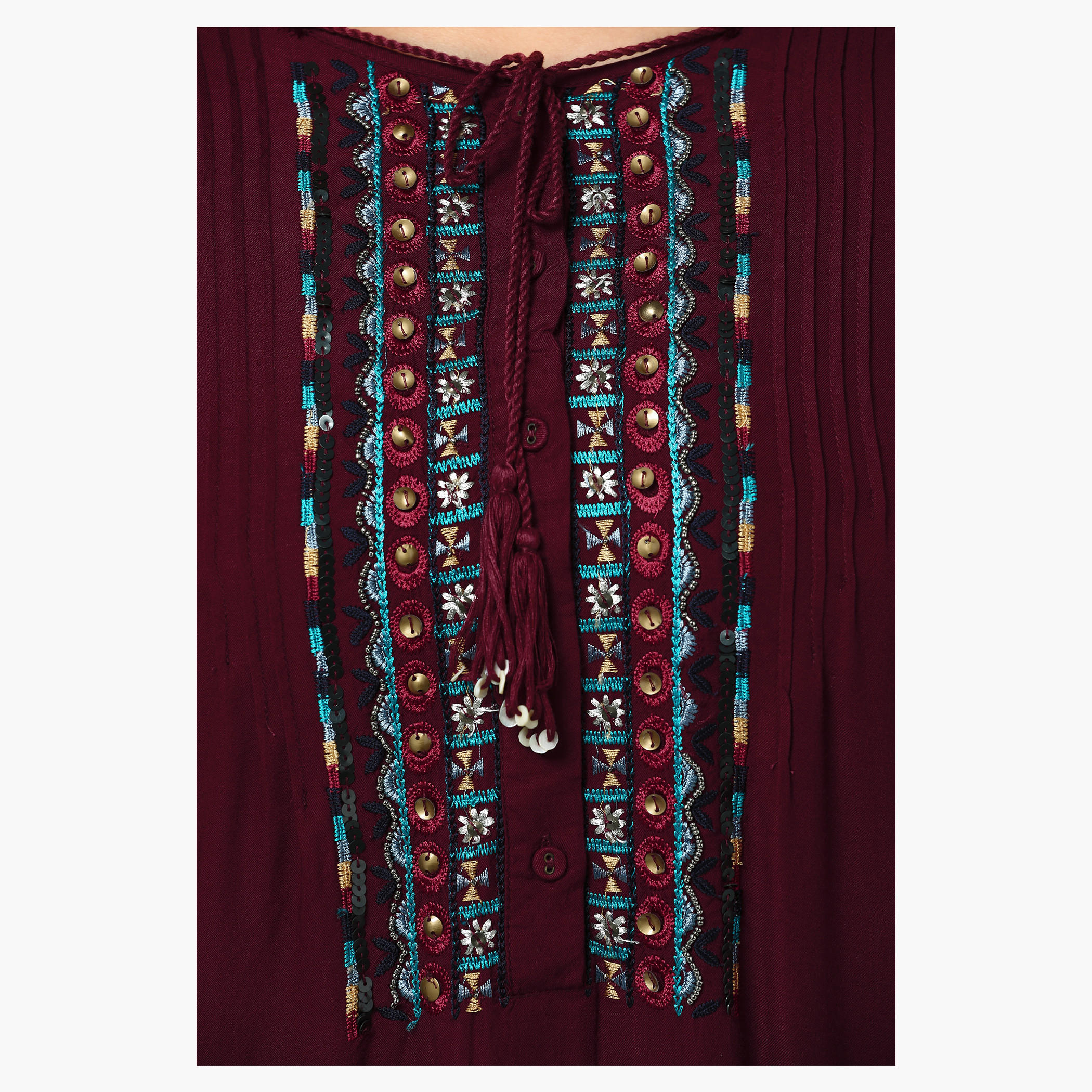Plus Size Full-sleeved Embellished Top-women-clothing-shirtsandblouses-blouses-image-2