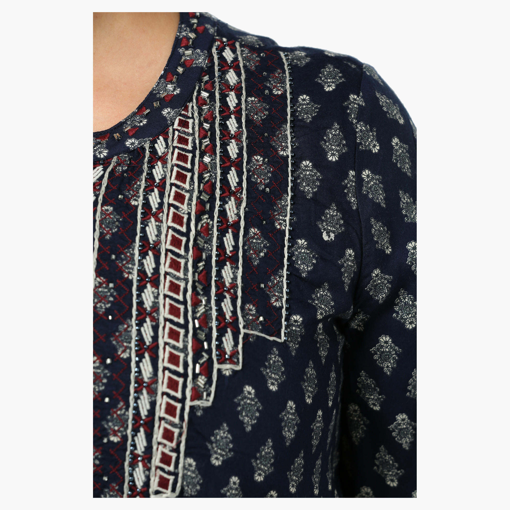 Plus Size Printed Tunic with Embroidered Neck and Belt-women-clothing-shirtsandblouses-blouses-image-4