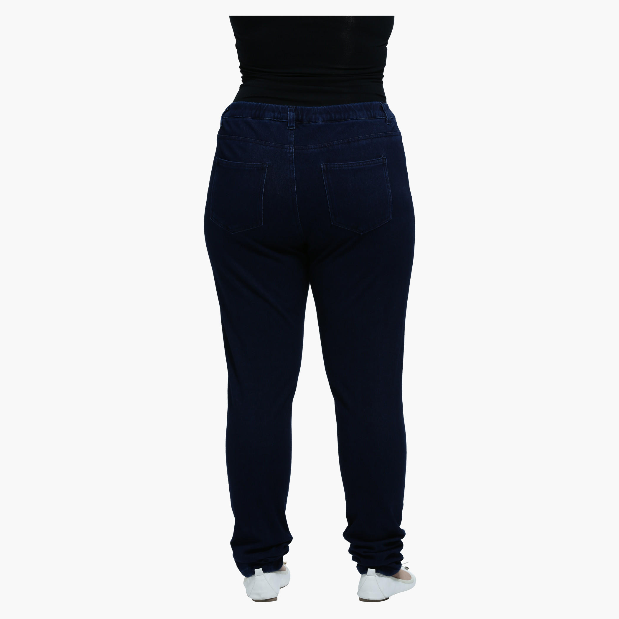 Plus Size Jeans with Narrow Leg and Elastic Waist-women-clothing-bottoms-jeans-image-2