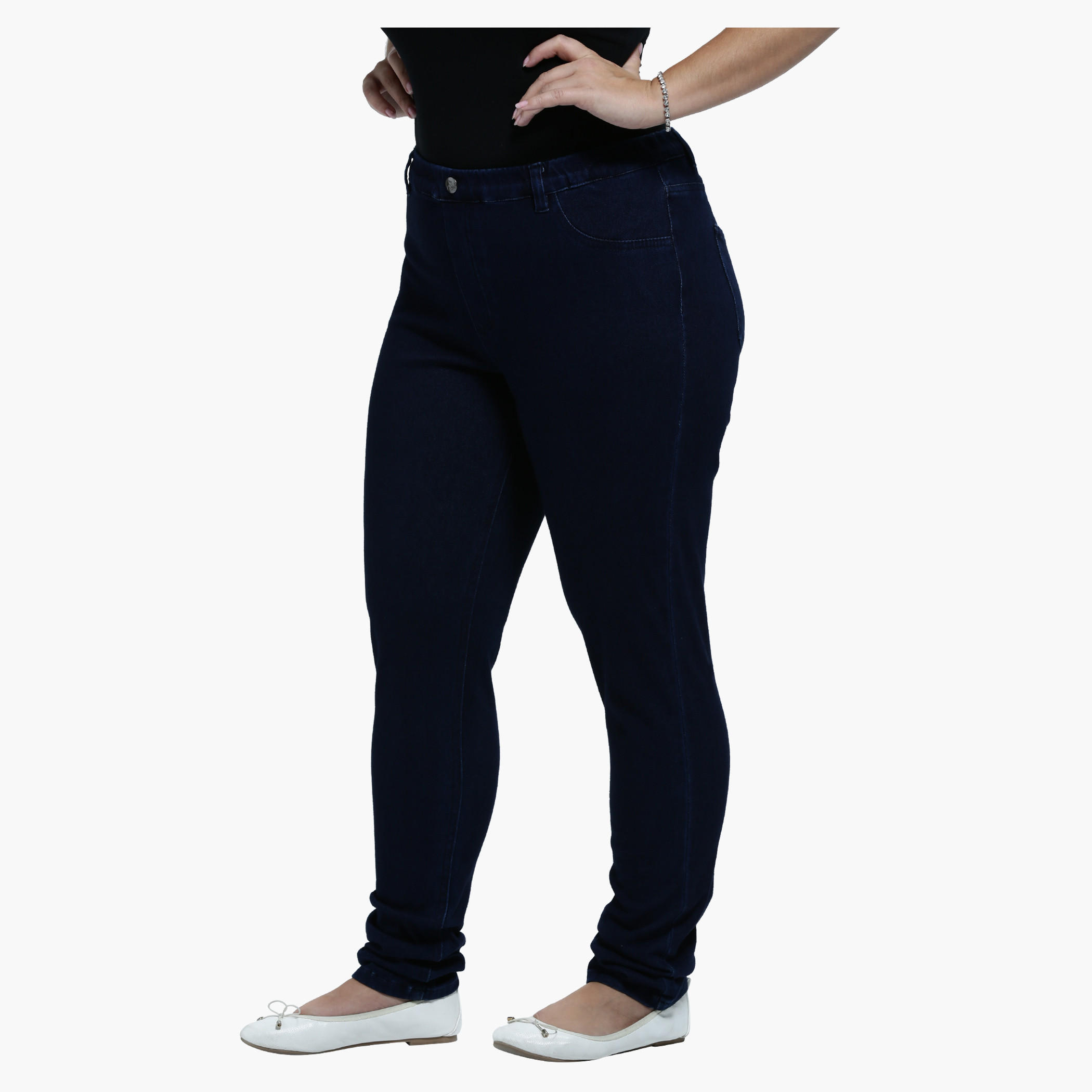 Plus Size Jeans with Narrow Leg and Elastic Waist-women-clothing-bottoms-jeans-image-3