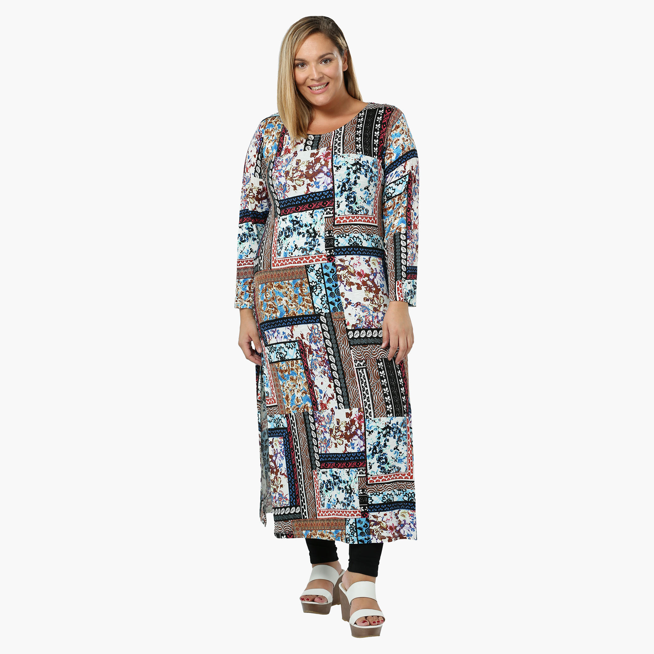 Plus Size Printed Longline Tunic-women-clothing-shirtsandblouses-blouses-image-1