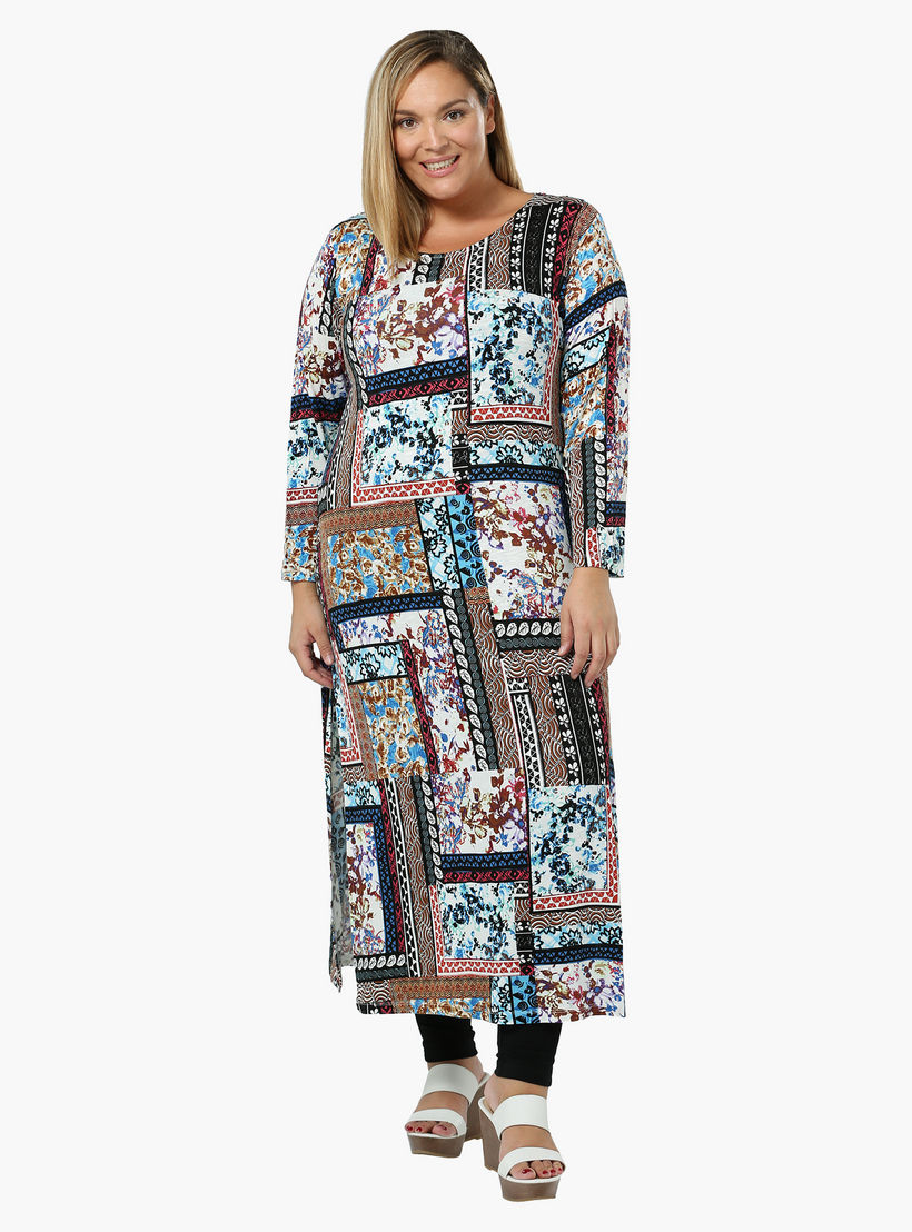Plus Size Printed Longline Tunic-women-clothing-shirtsandblouses-blouses-image-1