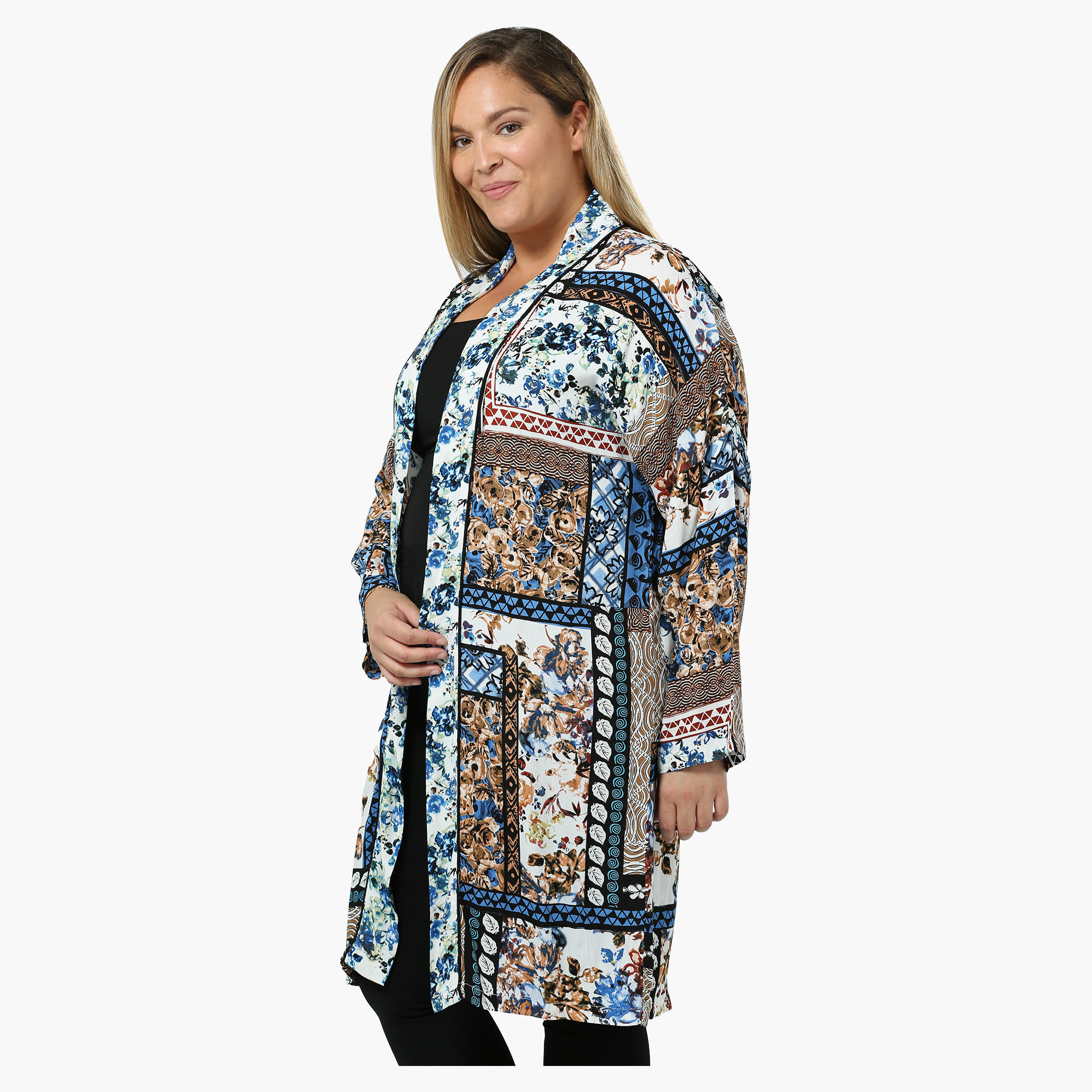 Plus Size Printed Full-sleeved Kimono-women-clothing-shirtsandblouses-blouses-image-3
