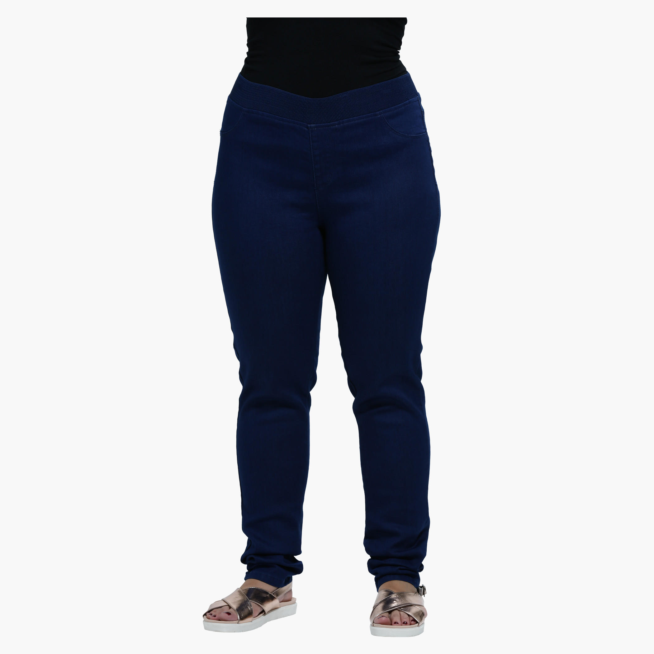 Plus Size Narrow Leg Jeggings with Garter Waistband-women-clothing-bottoms-leggings-image-1