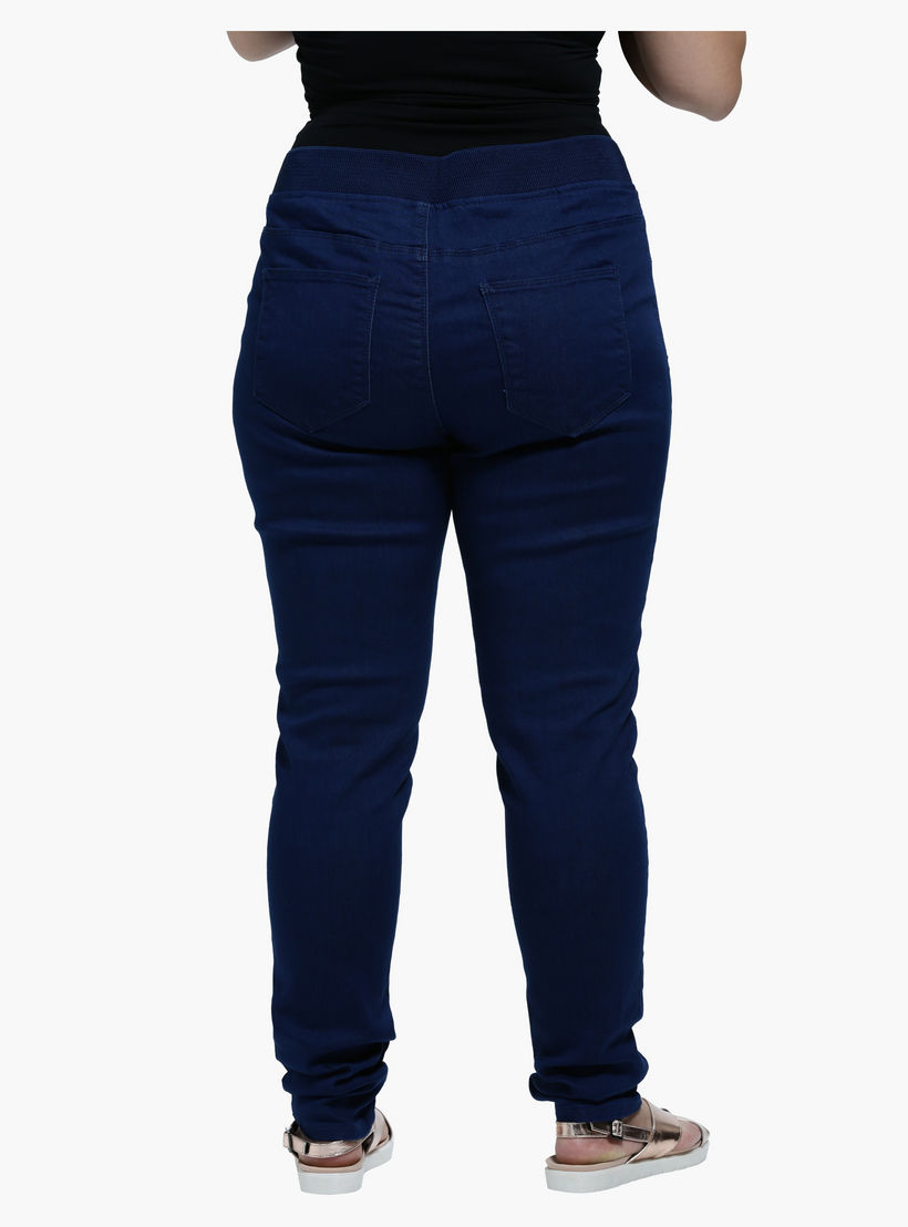 Plus Size Narrow Leg Jeggings with Garter Waistband-women-clothing-bottoms-leggings-image-2