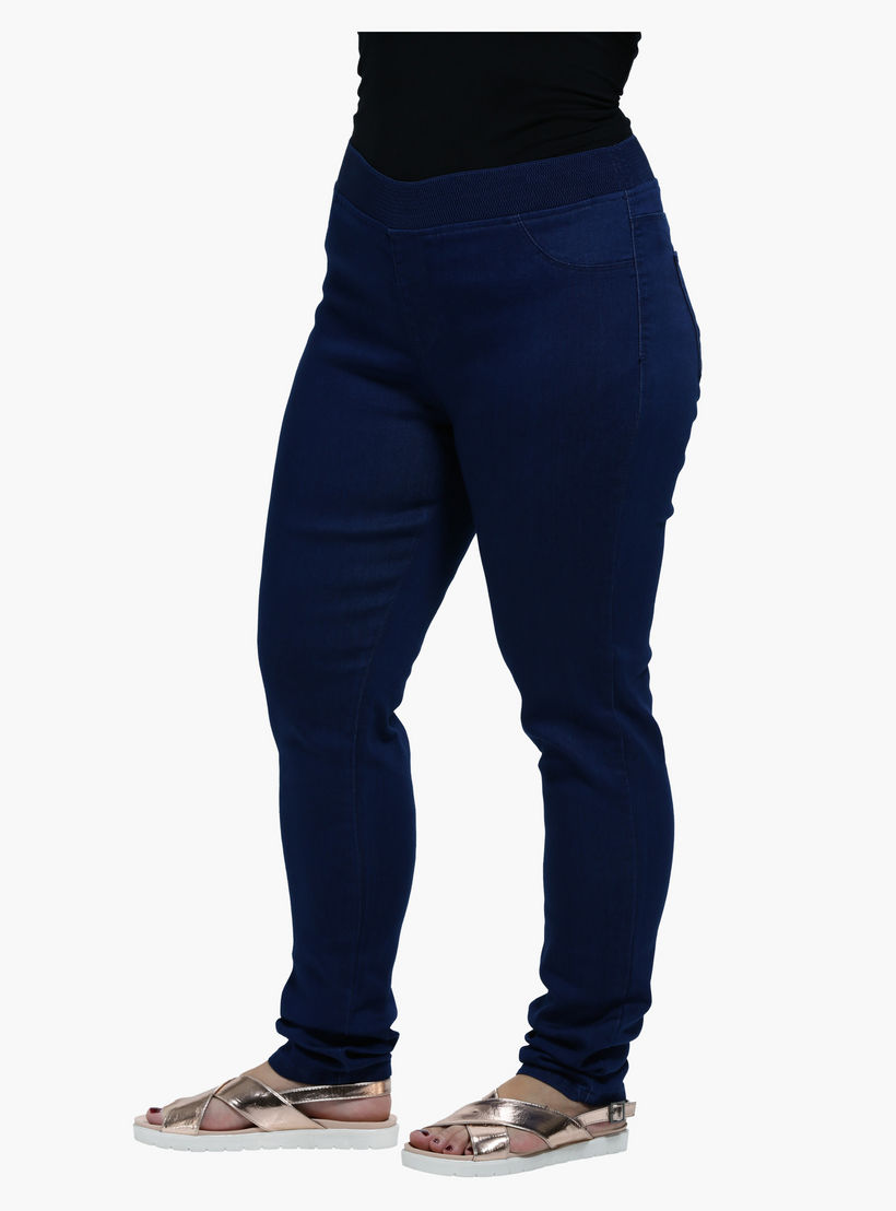 Plus Size Narrow Leg Jeggings with Garter Waistband-women-clothing-bottoms-leggings-image-3