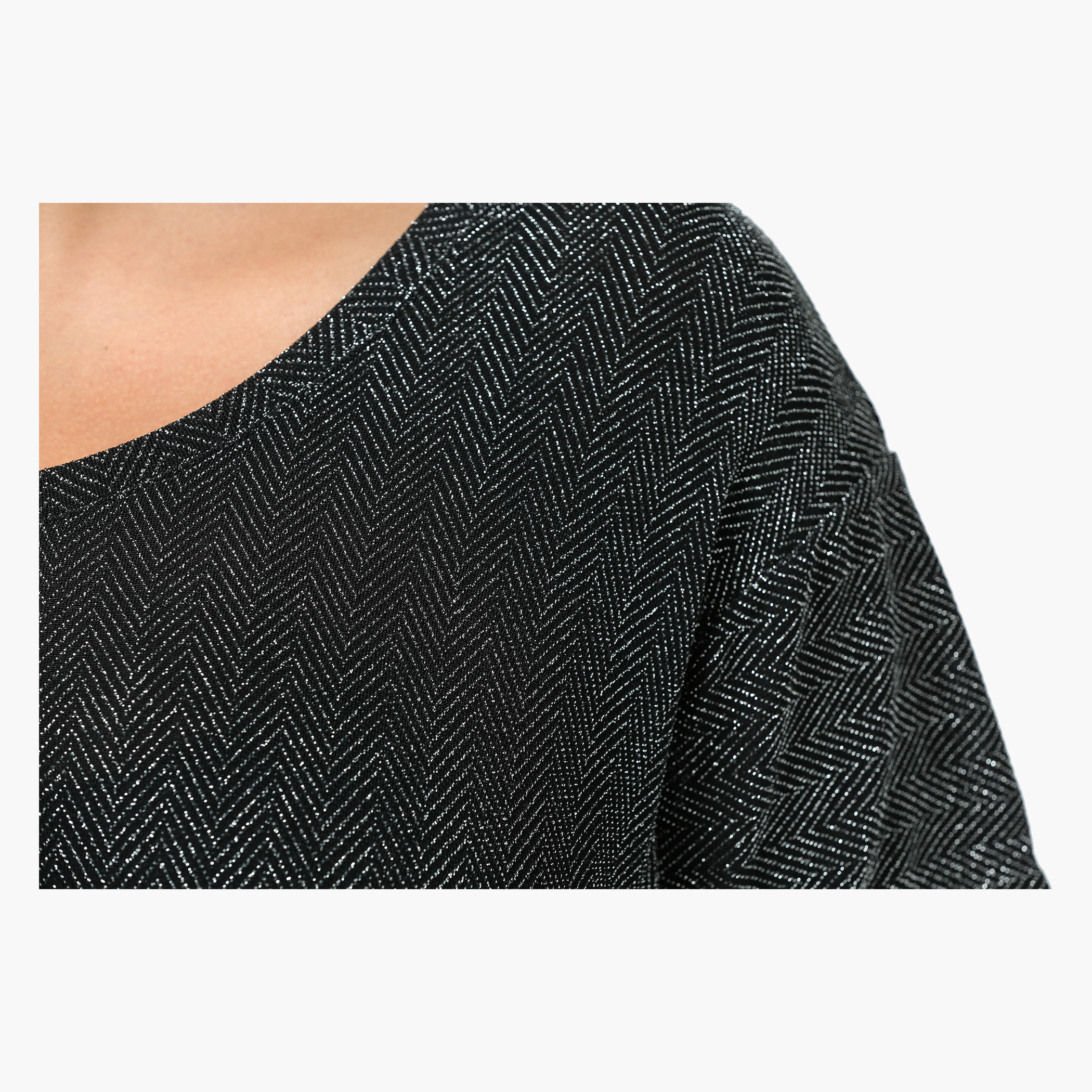 Plus Size Short-sleeved Lurex Top-women-clothing-shirtsandblouses-blouses-image-4