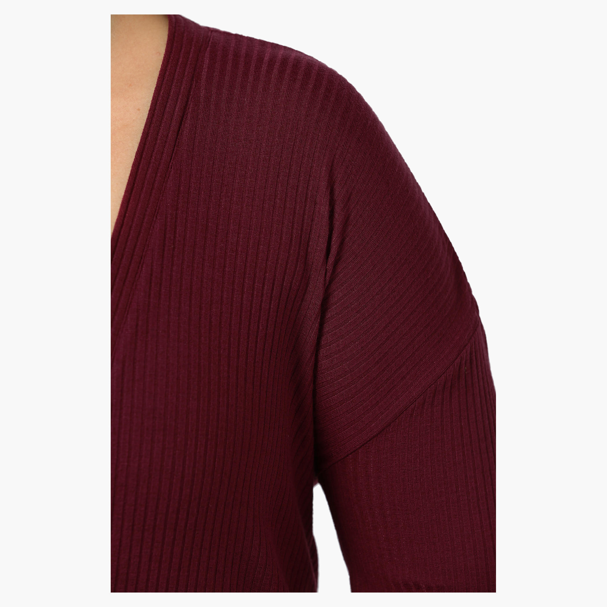 Plus Size Full-sleeved Open Front Long Rib Cardigan-women-winterwear-cardigansandjumpers-cardigans-image-9