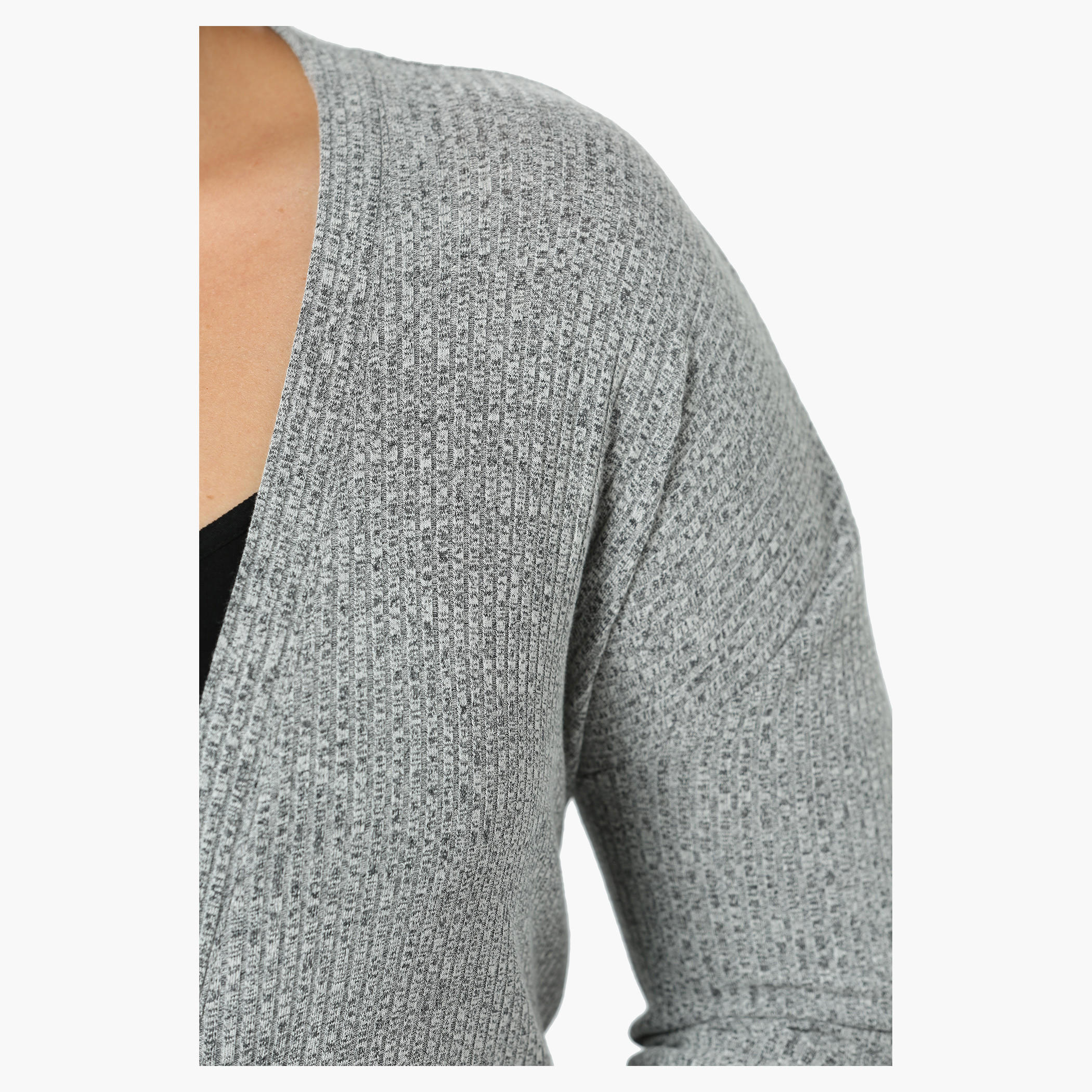 Plus Size Full-sleeved Rib Long Cardigan-women-winterwear-cardigansandjumpers-cardigans-image-4