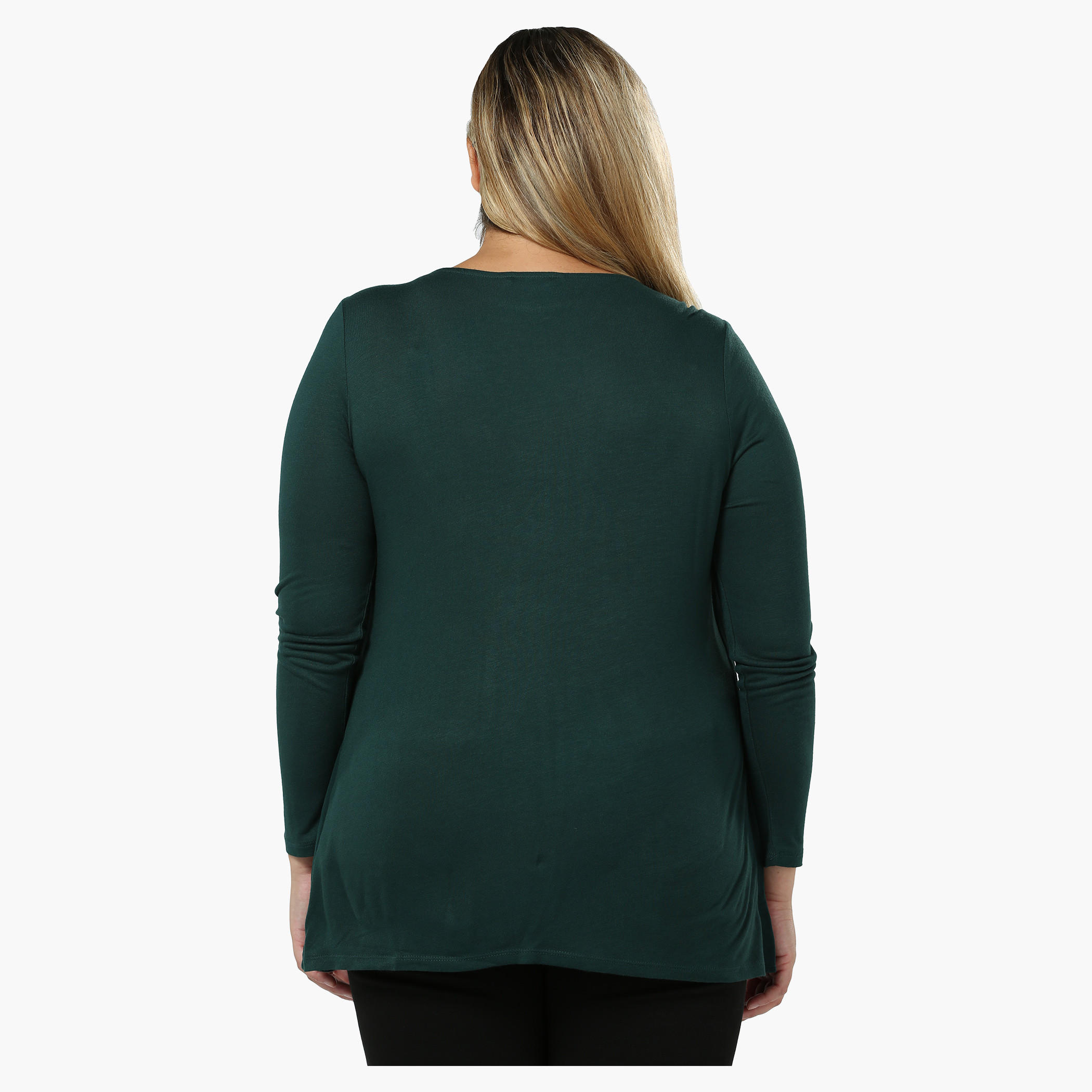Plus Size Overlap Top with Embellished Neck-women-clothing-shirtsandblouses-blouses-image-2