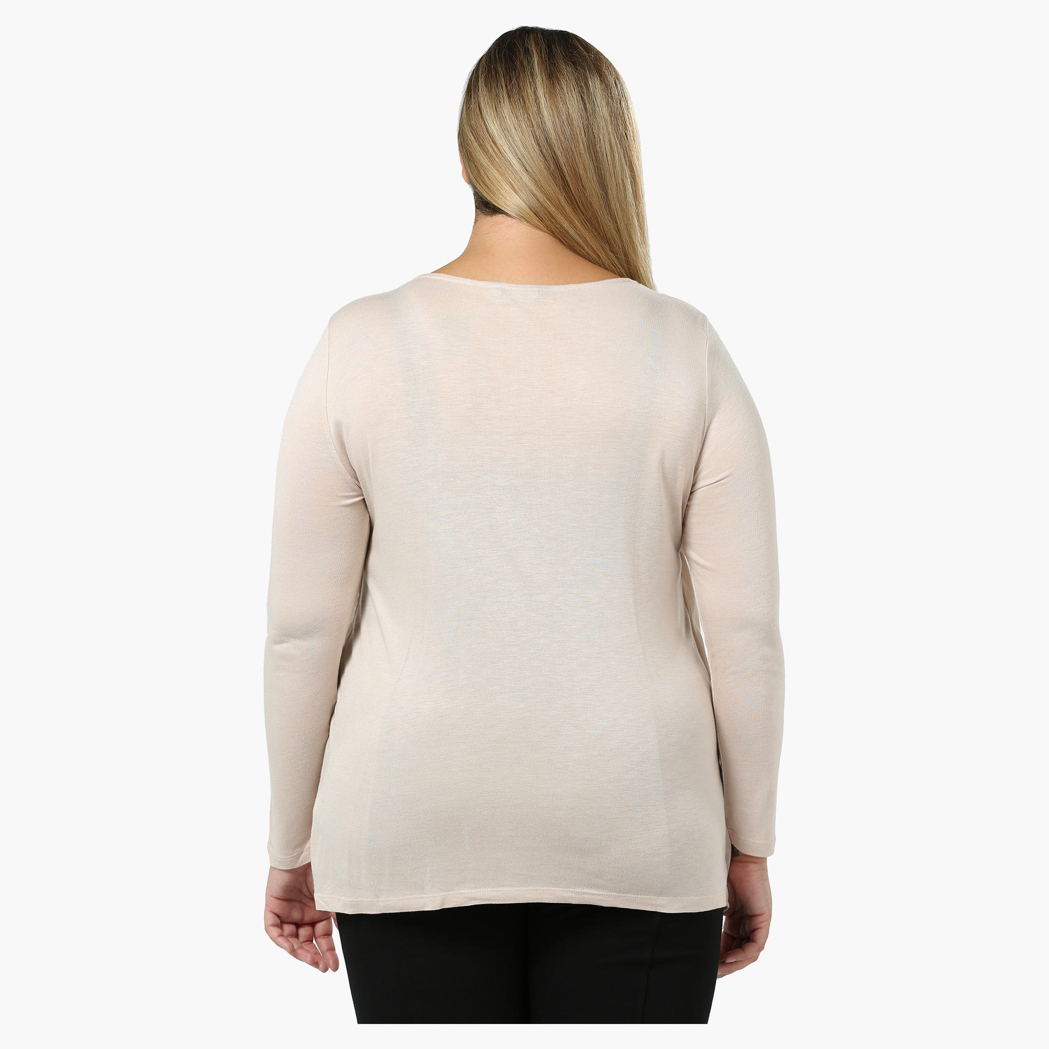 Plus Size Overlap Top with Embellished Neck-women-clothing-shirtsandblouses-blouses-image-4
