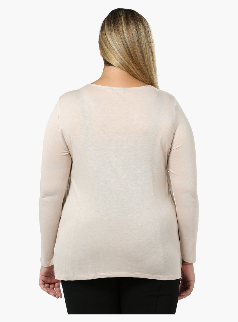 Plus Size Overlap Top with Embellished Neck-women-clothing-shirtsandblouses-blouses-image-4