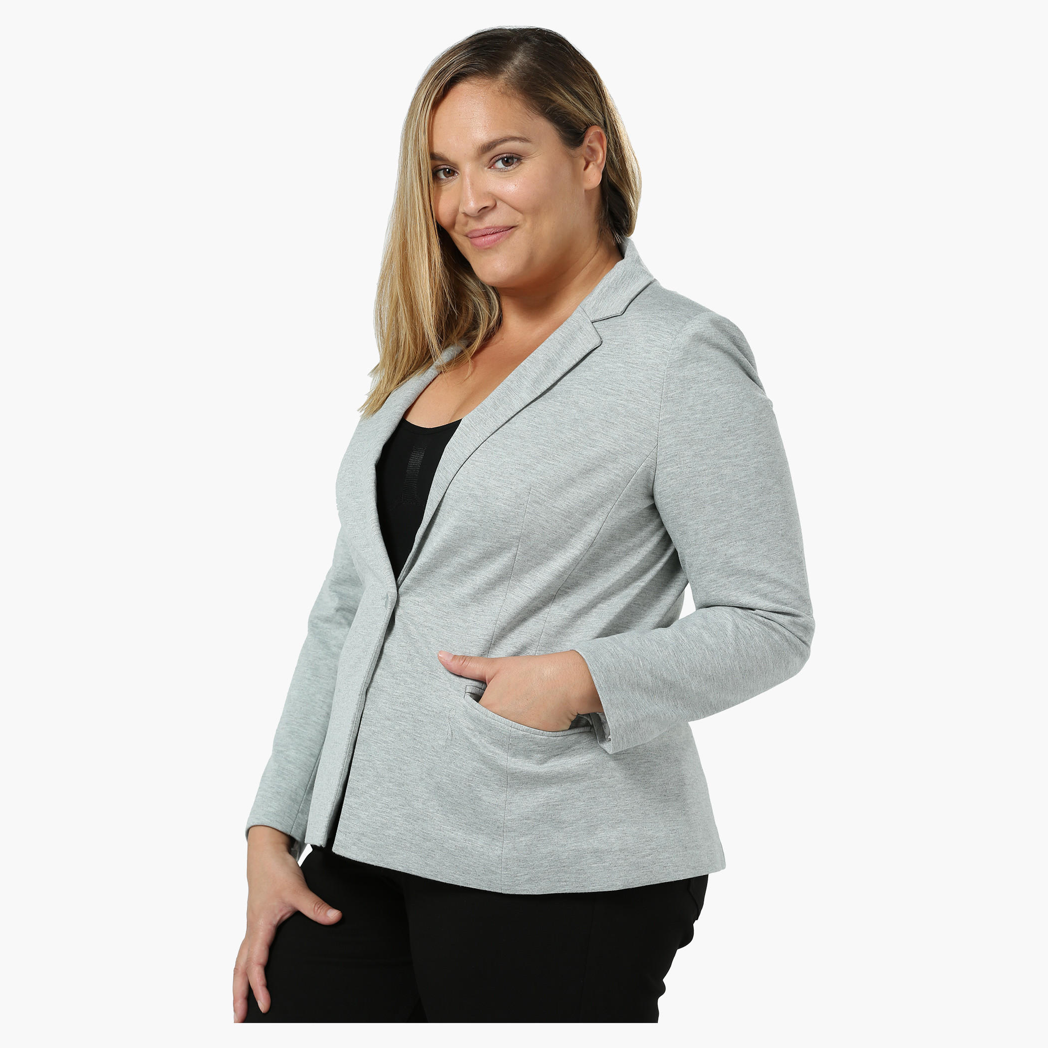 Plus Size Full-sleeved Ponte Jacket-women-clothing-coatsandjackets-blazers-image-3