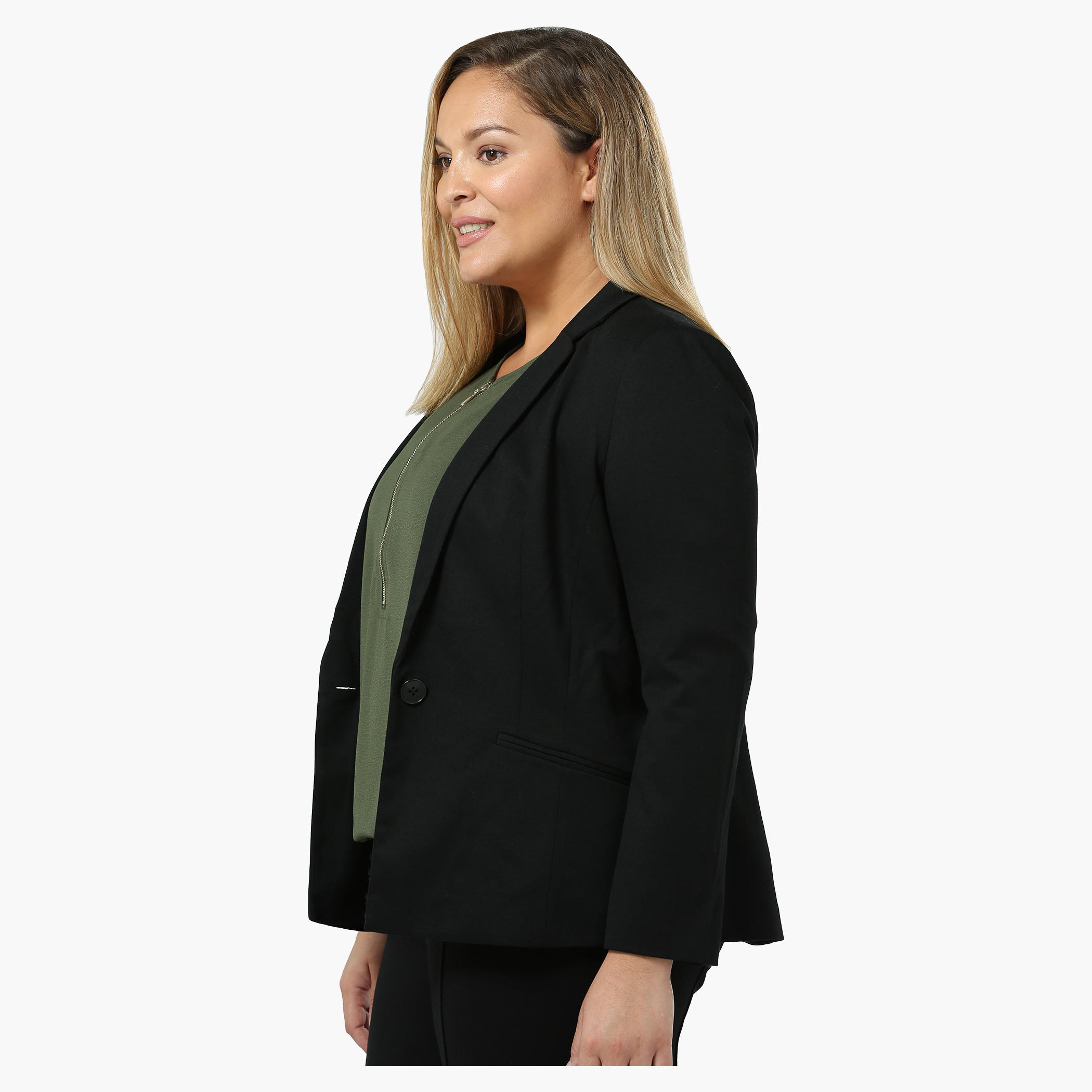 Plus Size Full-sleeved Ponte Basic Jacket-women-clothing-coatsandjackets-blazers-image-3