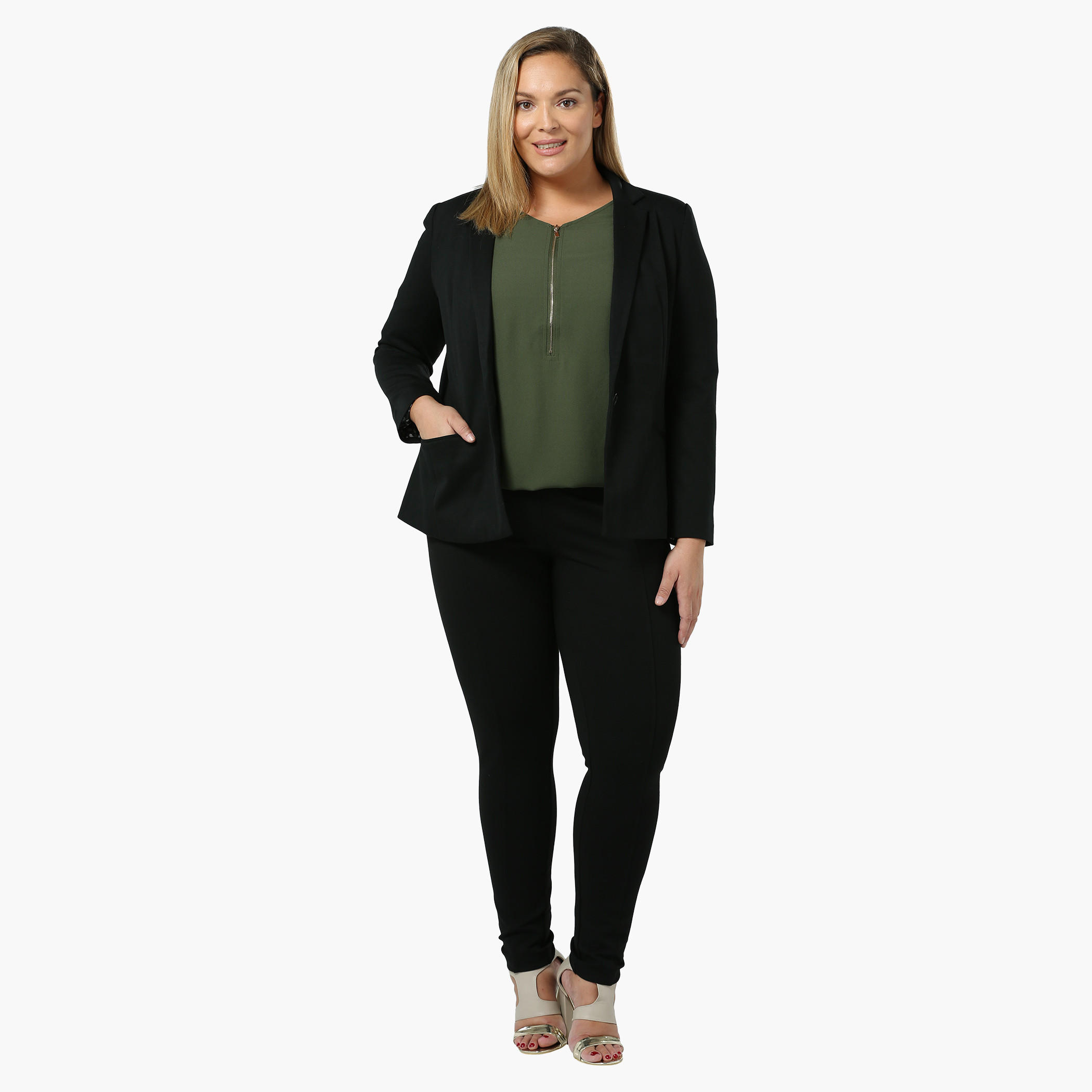 Plus Size Full-sleeved Ponte Basic Jacket-women-clothing-coatsandjackets-blazers-image-5