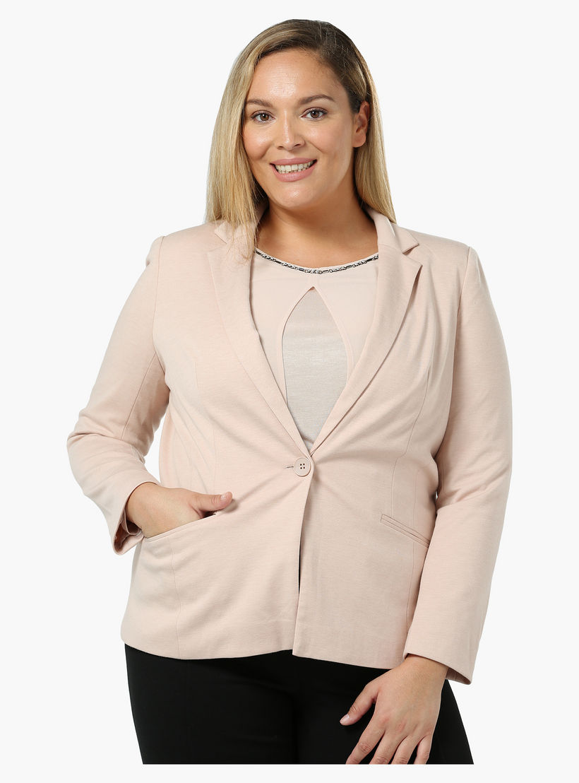 Plus Size Full-sleeved Ponte Basic Jacket-women-clothing-coatsandjackets-blazers-image-5