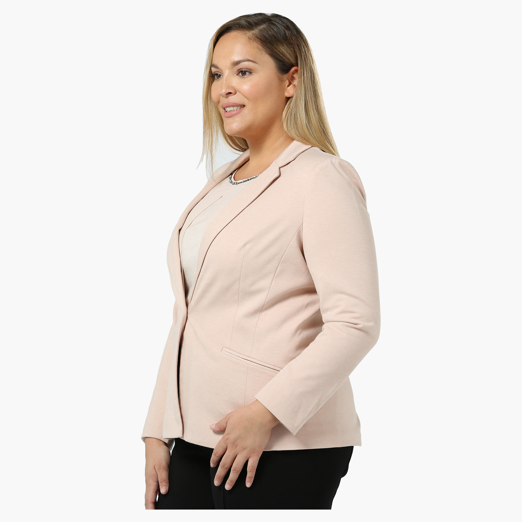Plus Size Full-sleeved Ponte Basic Jacket-women-clothing-coatsandjackets-blazers-image-3