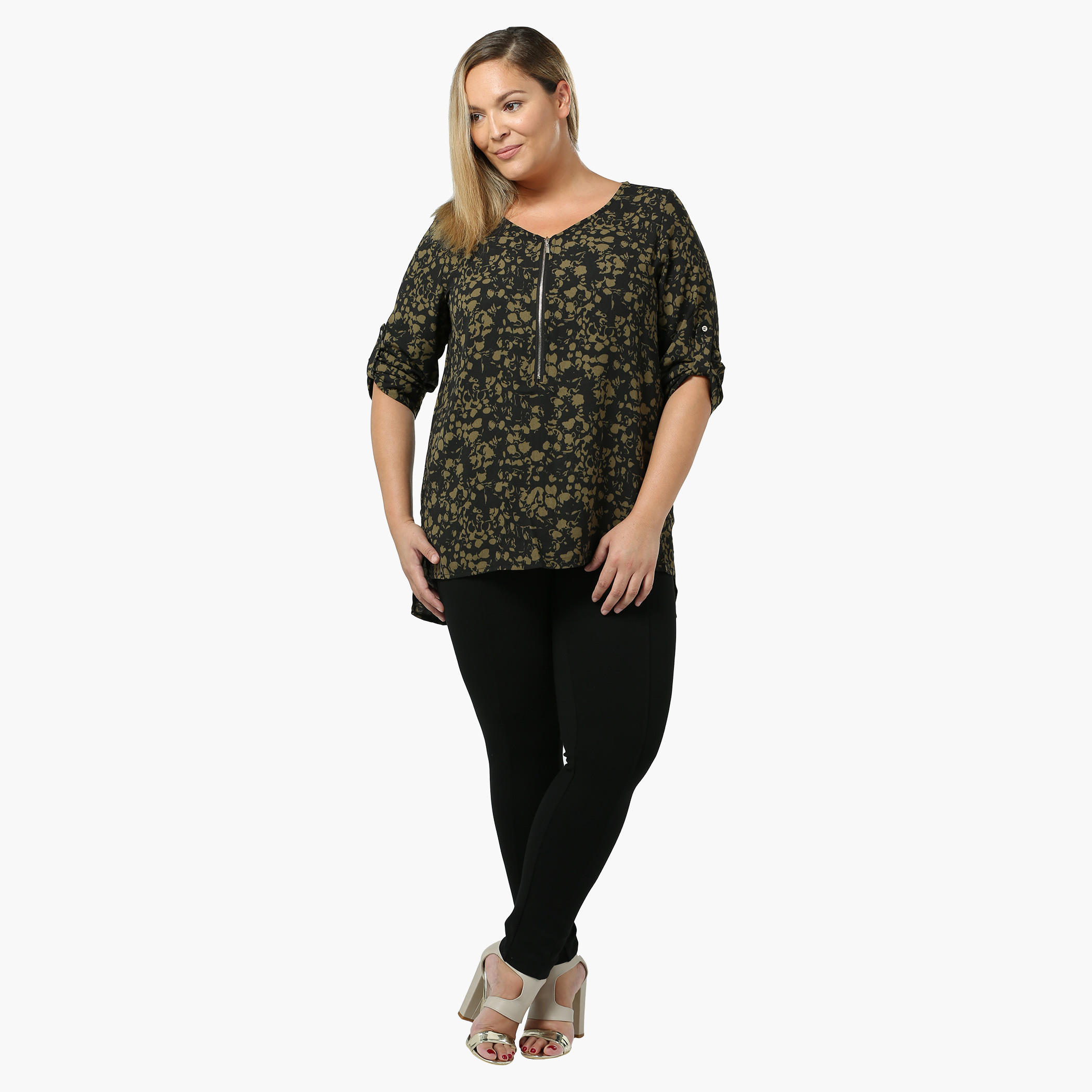 Plus Size Trousers with Front Piping-women-clothing-bottoms-trousers-image-1