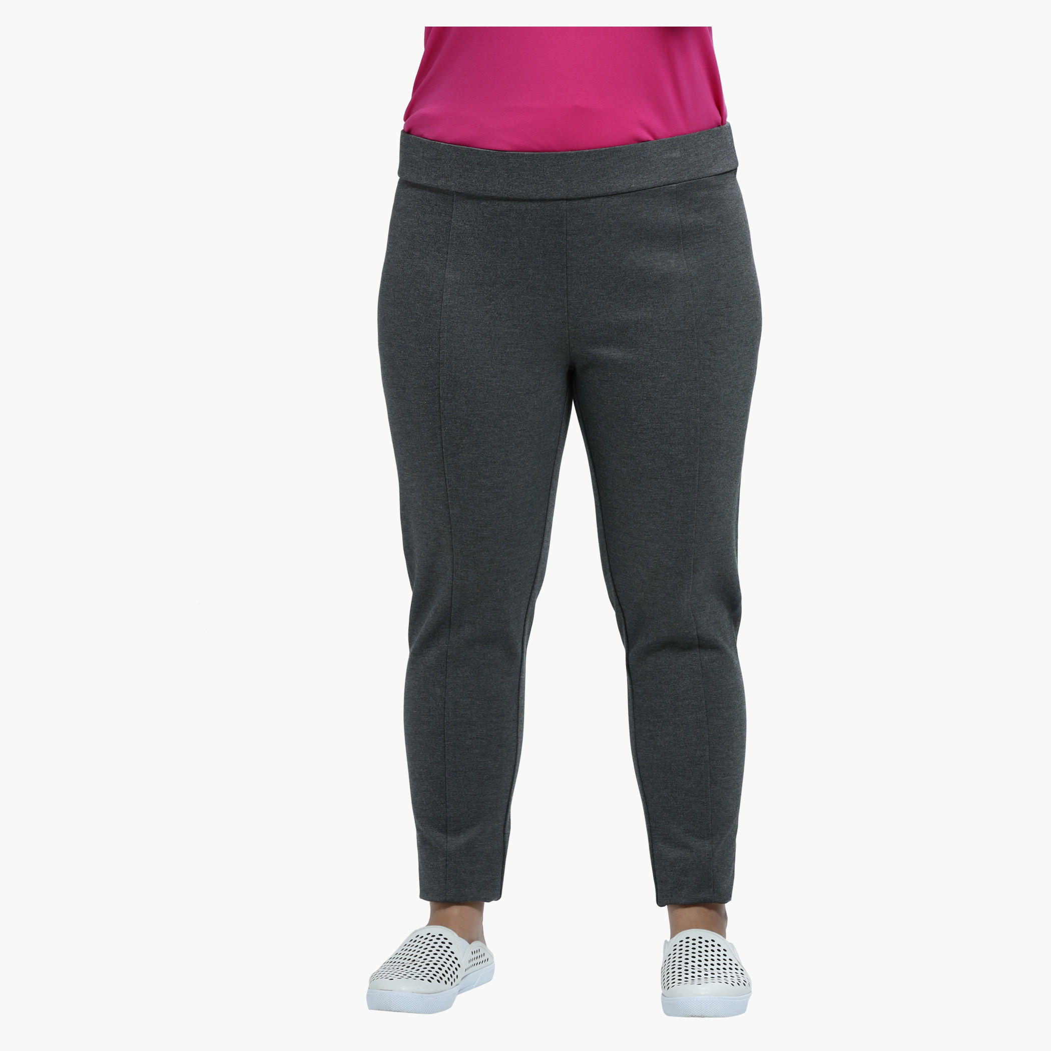 Plus Size Narrow Leg Trousers with Front Piping-women-clothing-bottoms-trousers-image-1