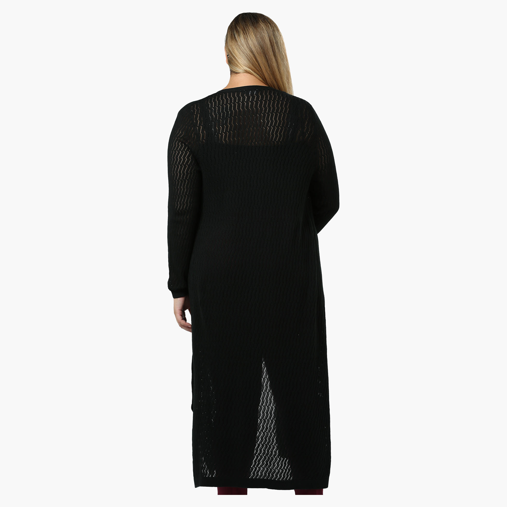 Plus Size Full-sleeved Pointelle Shrug-women-winterwear-cardigansandjumpers-cardigans-image-4