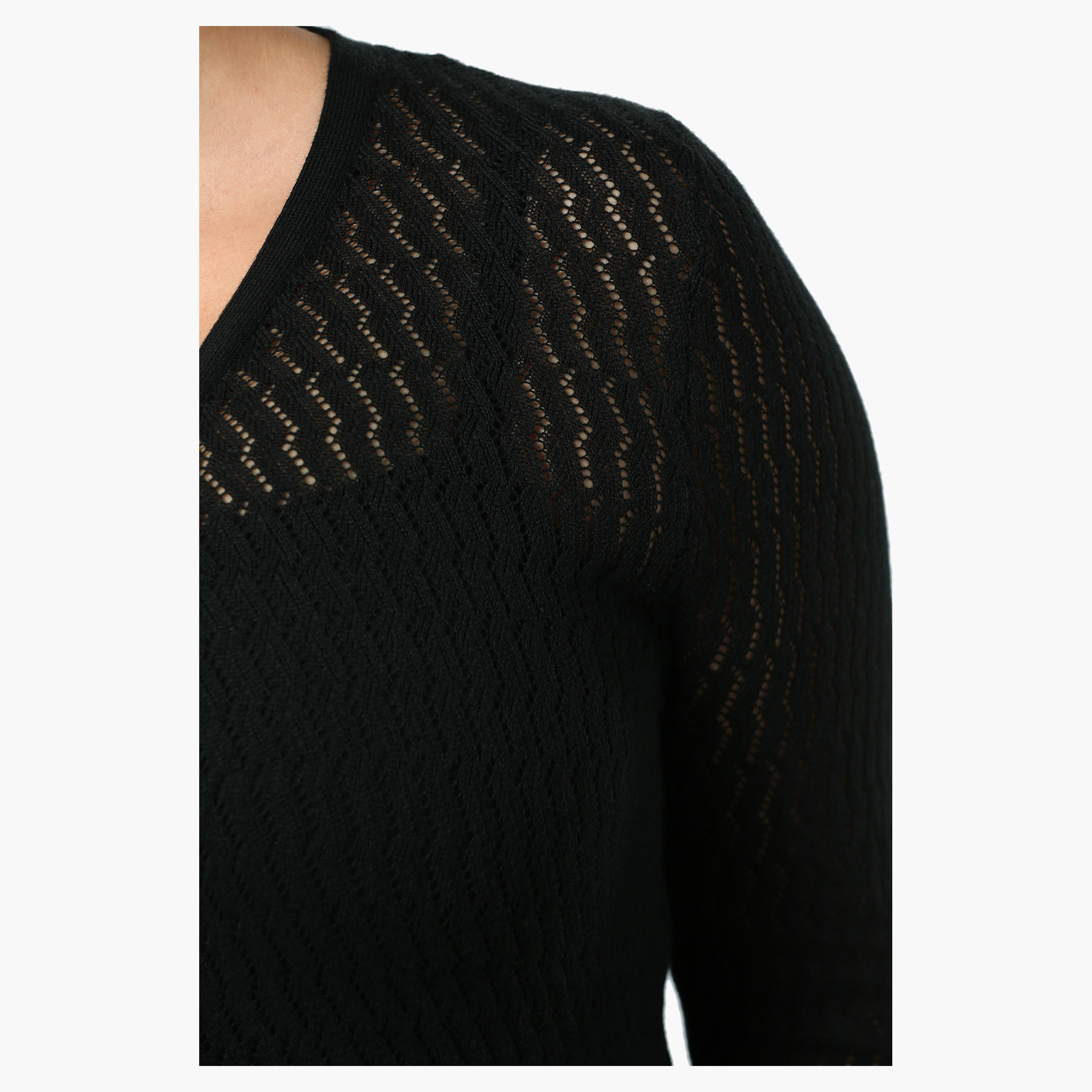 Plus Size Full-sleeved Pointelle Shrug-women-winterwear-cardigansandjumpers-cardigans-image-2