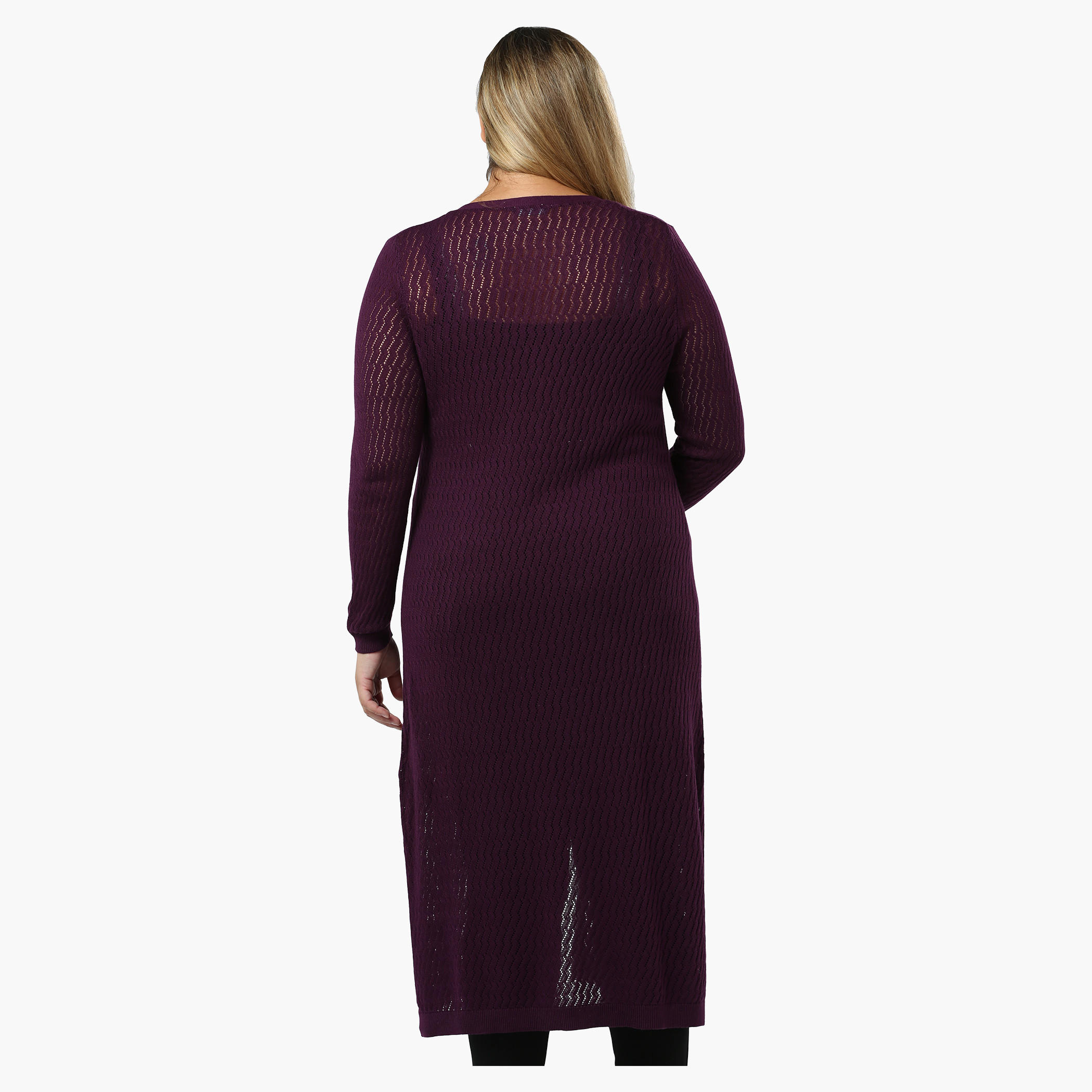 Plus Size Full-sleeved Pointelle Shrug-women-winterwear-cardigansandjumpers-cardigans-image-7
