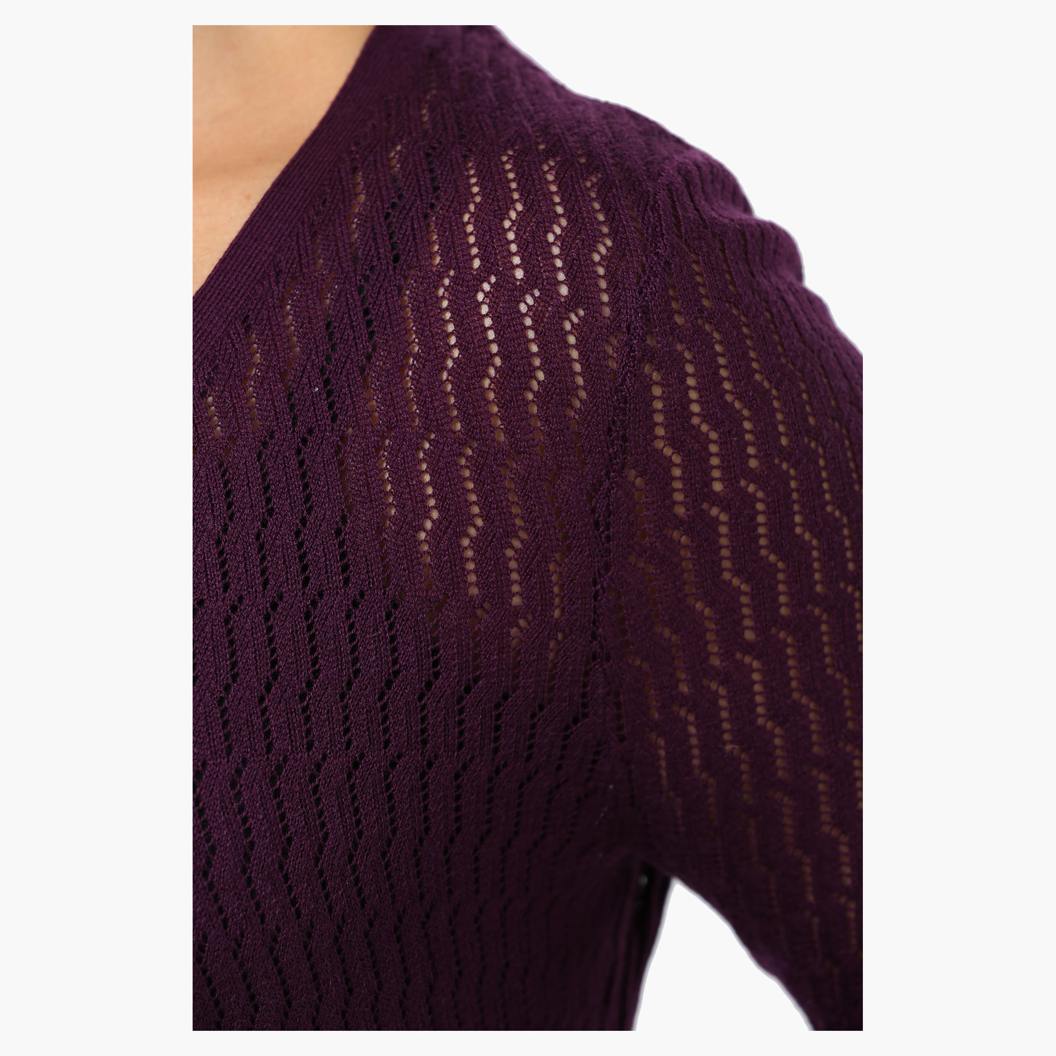 Plus Size Full-sleeved Pointelle Shrug-women-winterwear-cardigansandjumpers-cardigans-image-9
