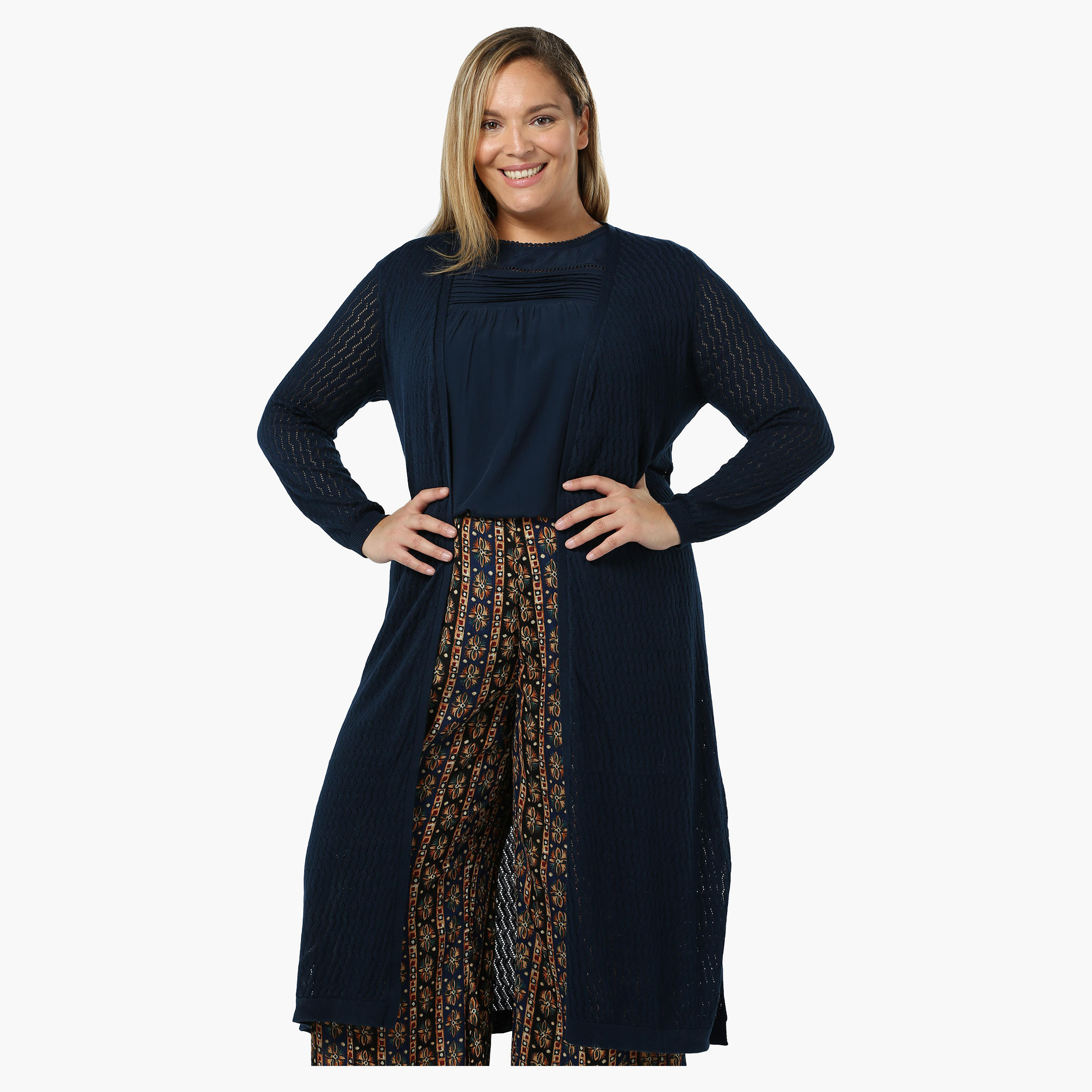Plus Size Full-sleeved Pointelle Shrug-women-winterwear-cardigansandjumpers-cardigans-image-11