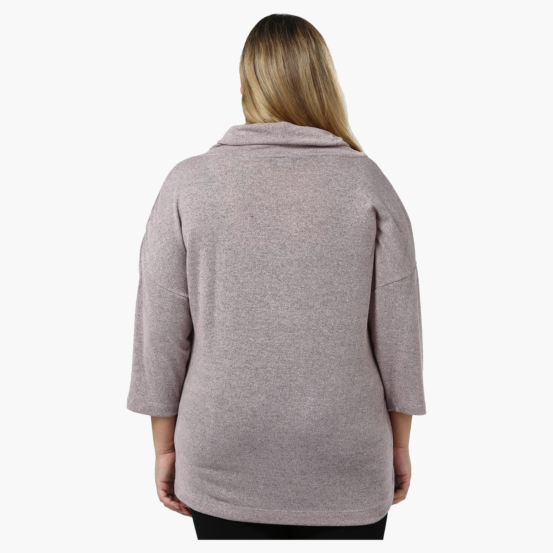 Plus Size Melange Cowl Neck Top-women-clothing-shirtsandblouses-blouses-image-2