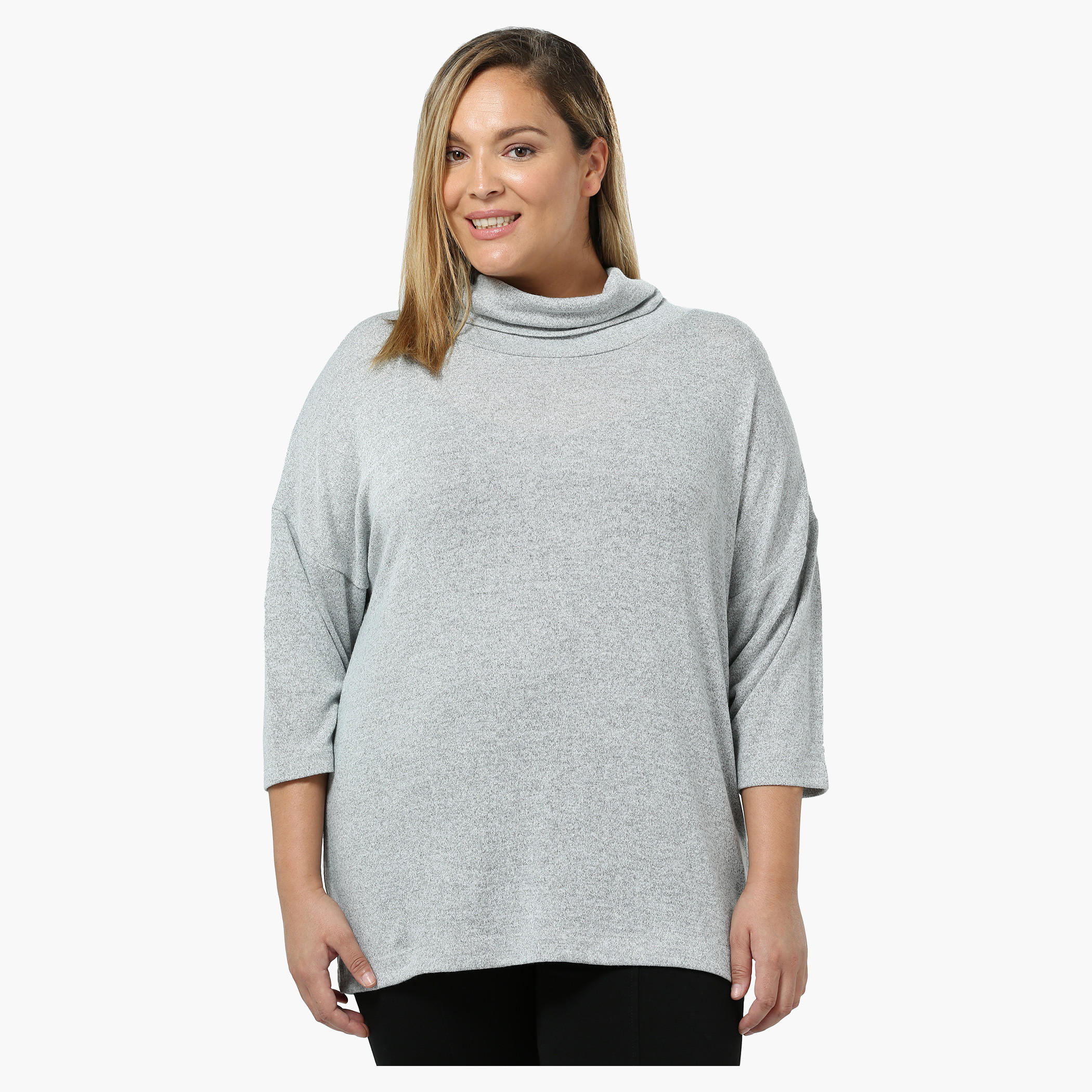 Plus Size Melange Cowl Neck Top-women-clothing-shirtsandblouses-blouses-image-6