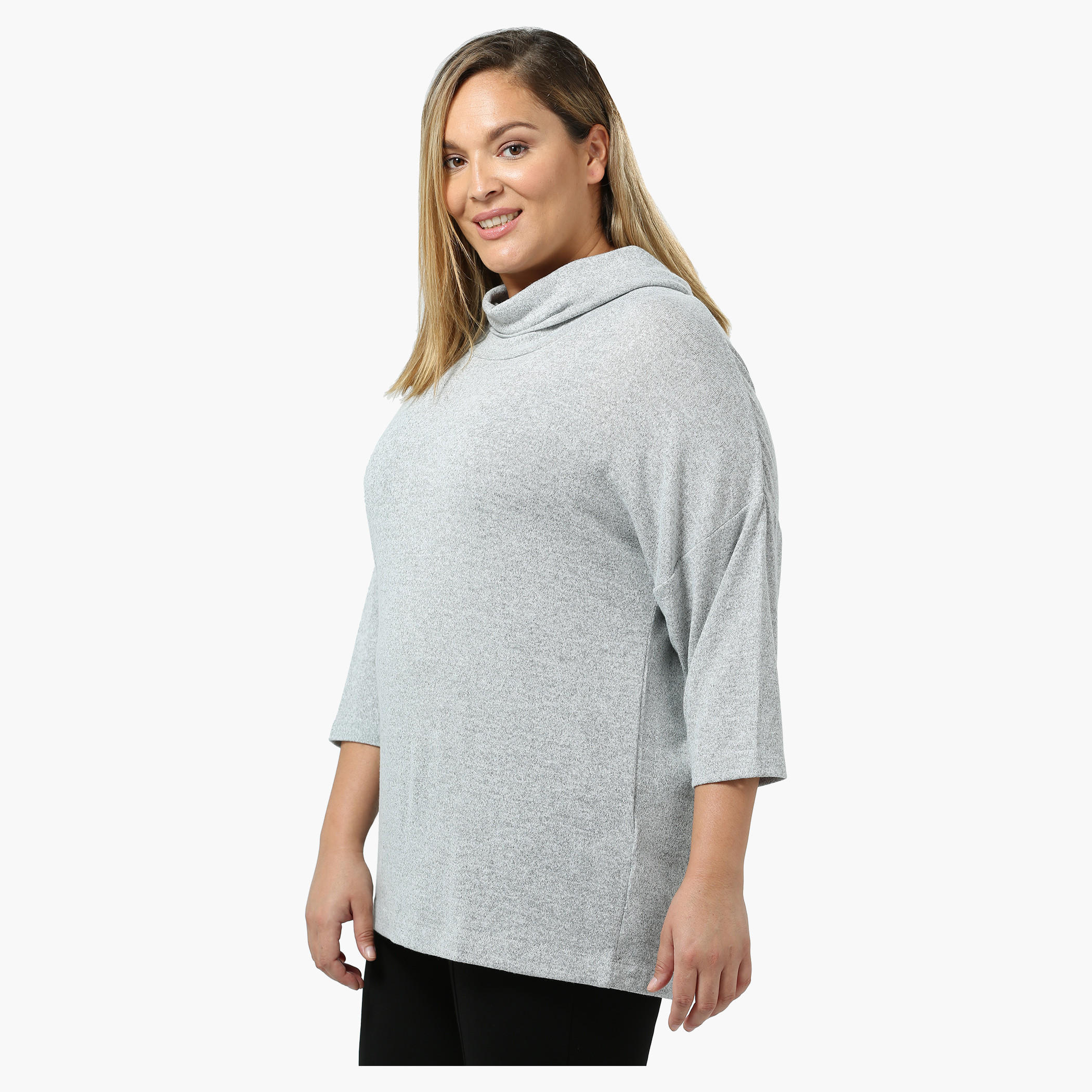 Plus Size Melange Cowl Neck Top-women-clothing-shirtsandblouses-blouses-image-8