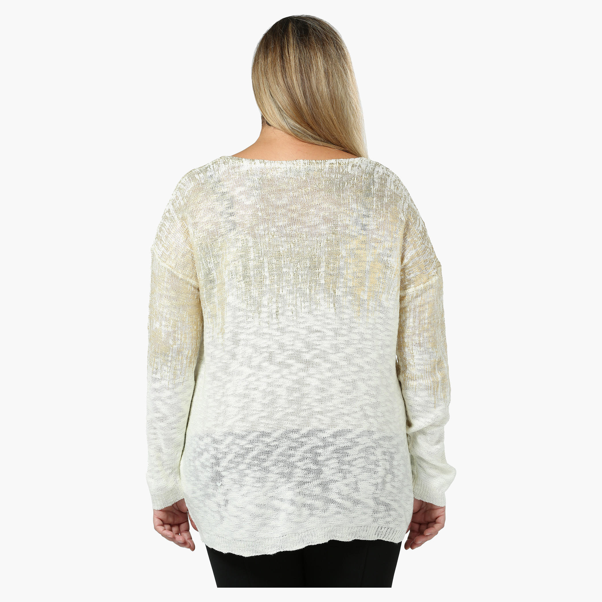 Plus Size Full-sleeved Placement Foil Top-women-clothing-shirtsandblouses-blouses-image-2