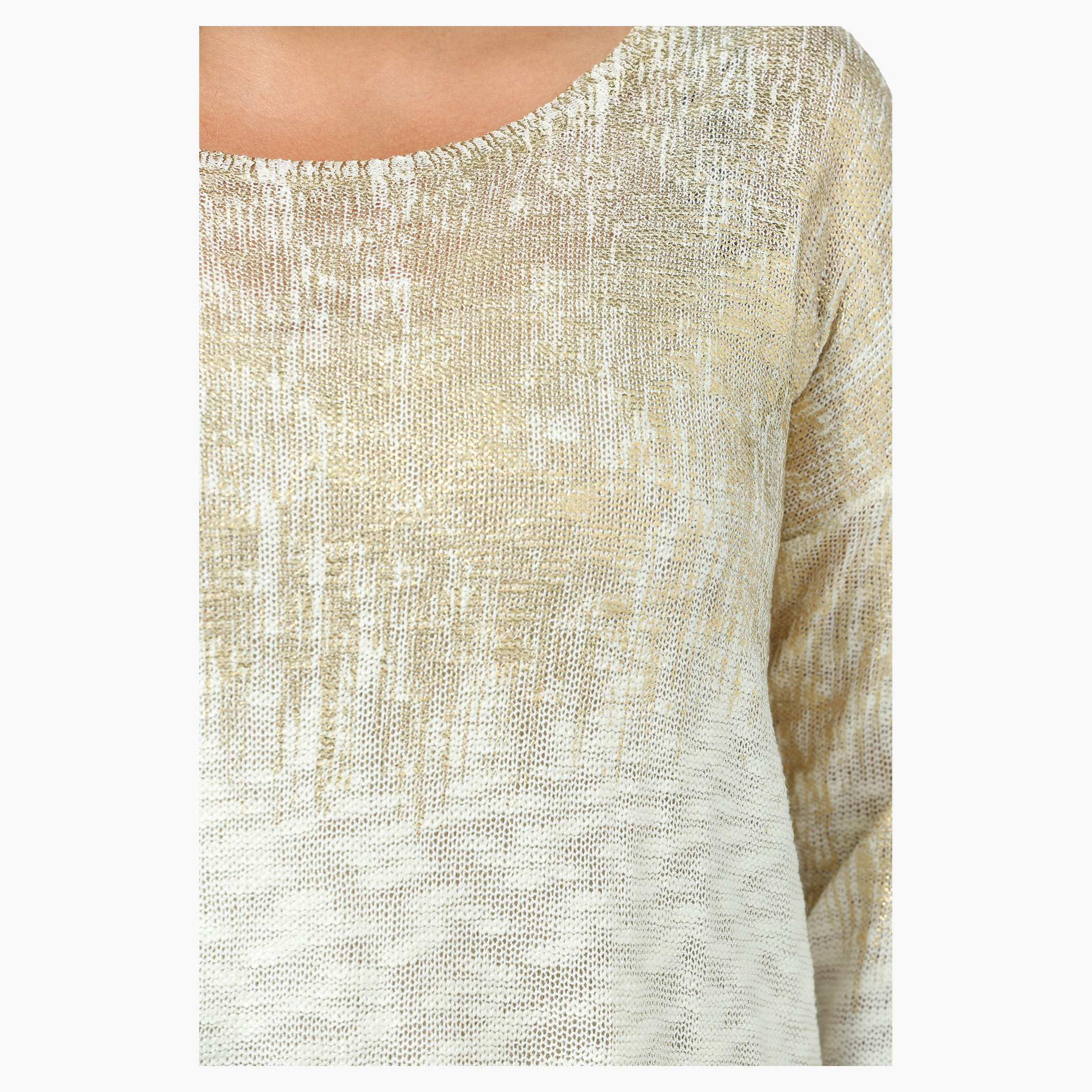 Plus Size Full-sleeved Placement Foil Top-women-clothing-shirtsandblouses-blouses-image-4