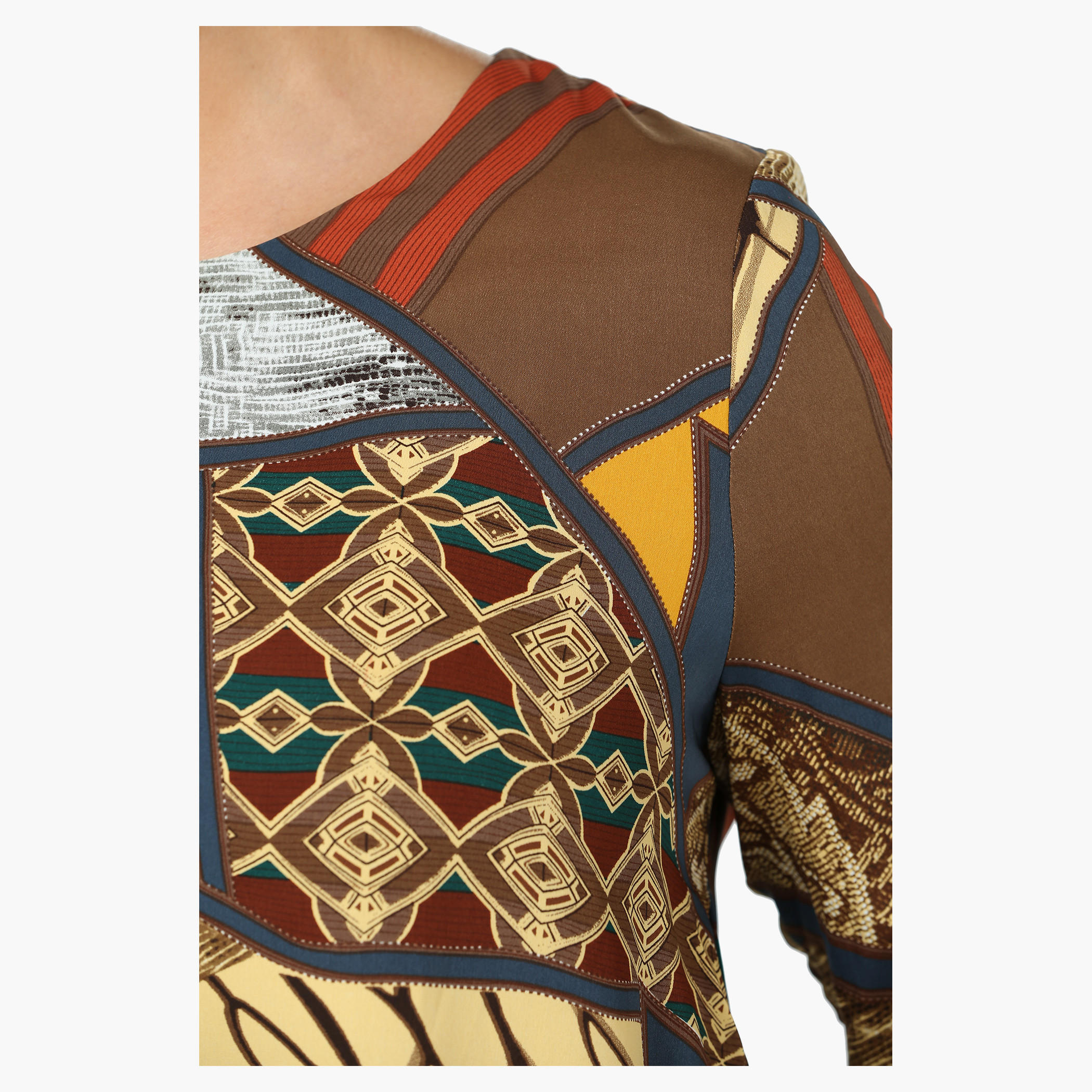 Plus Size Full-sleeved Printed Overlap Tunic-women-clothing-shirtsandblouses-blouses-image-4