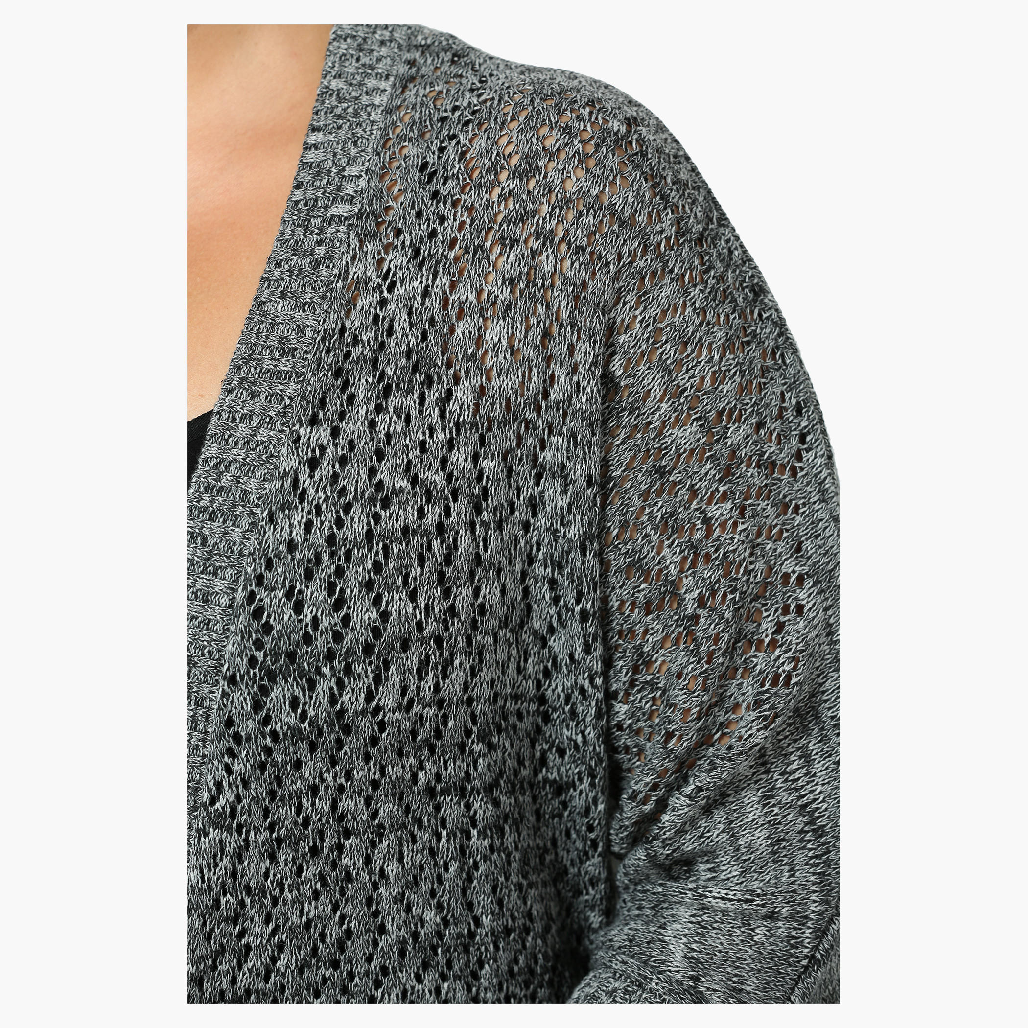 Plus Size Full-sleeved Open Front Knit Shrug-women-winterwear-cardigansandjumpers-cardigans-image-4