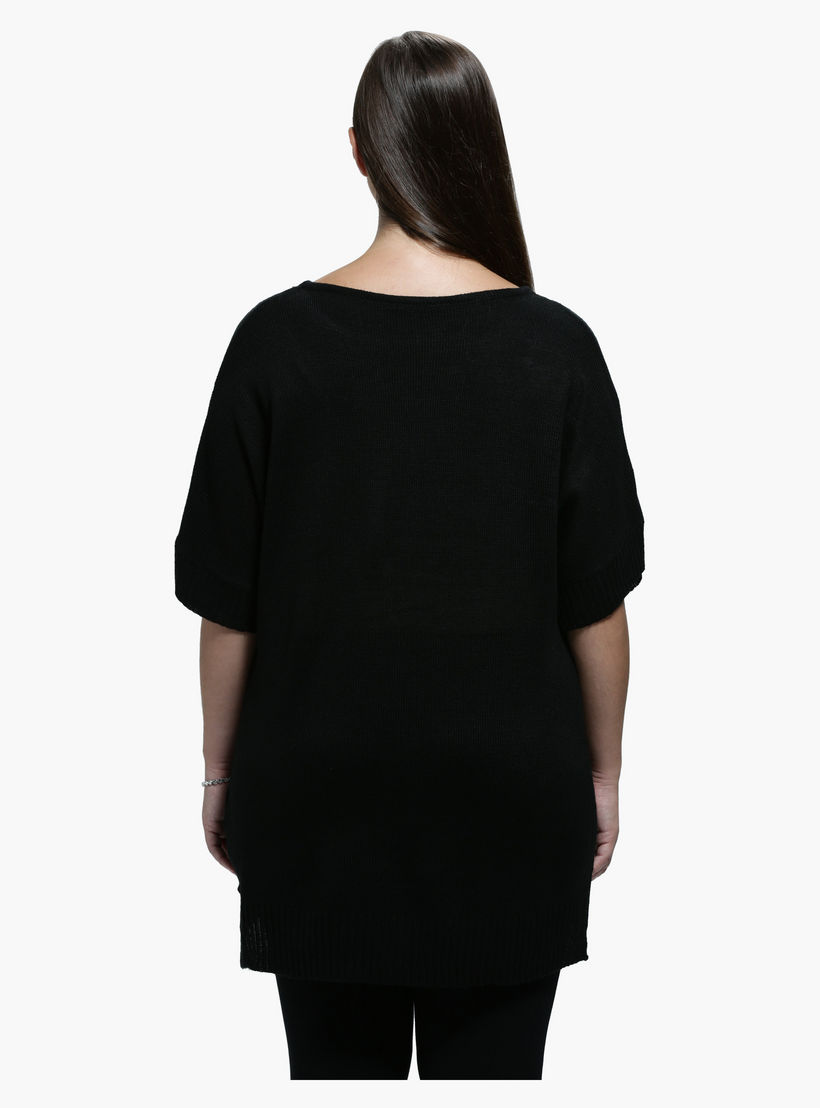 Plus Size Top with Round Neck with Short Sleeves-women-clothing-shirtsandblouses-blouses-image-2