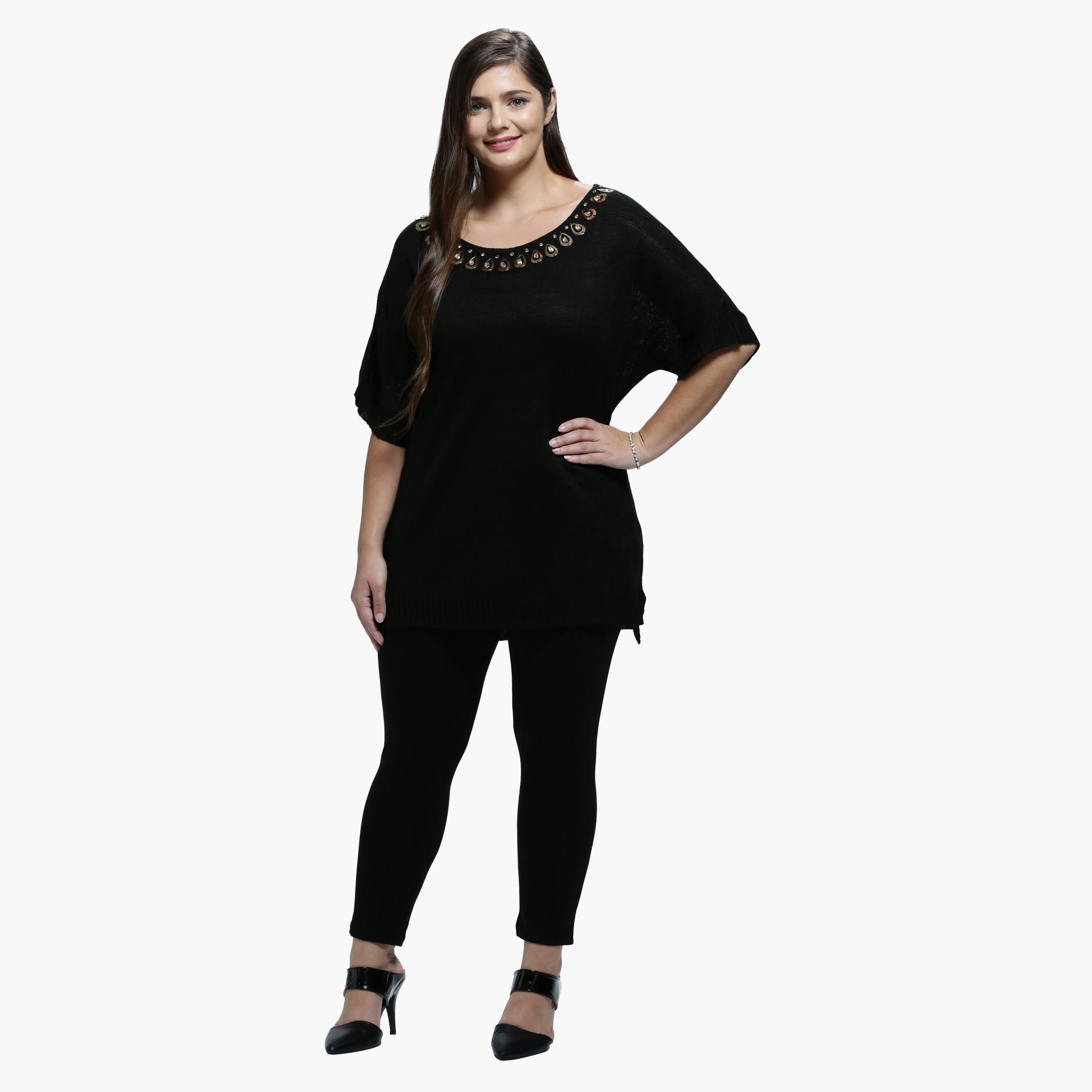 Plus Size Top with Round Neck with Short Sleeves-women-clothing-shirtsandblouses-blouses-image-5