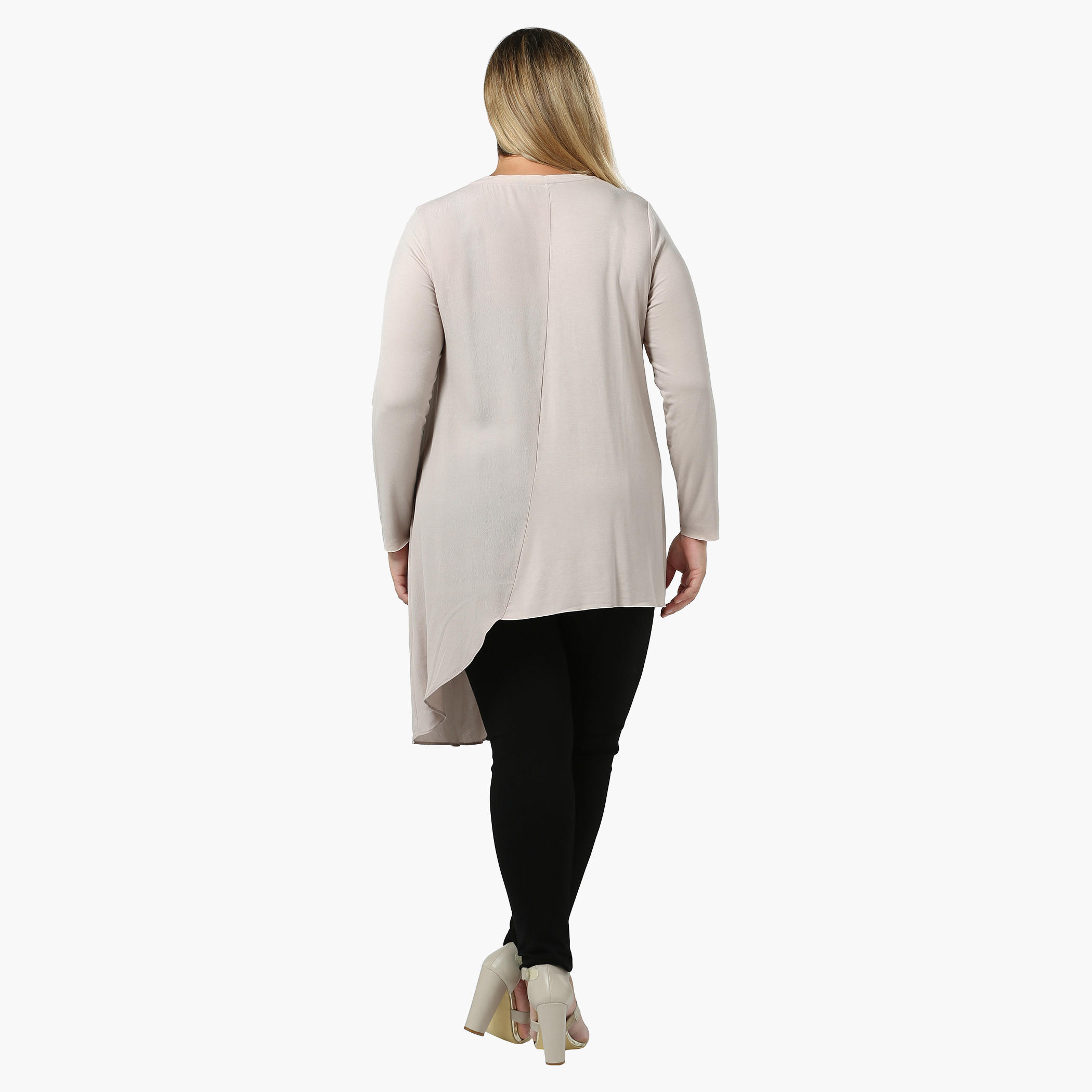 Plus Size Full-sleeved Layered Panel Top-women-clothing-shirtsandblouses-blouses-image-2