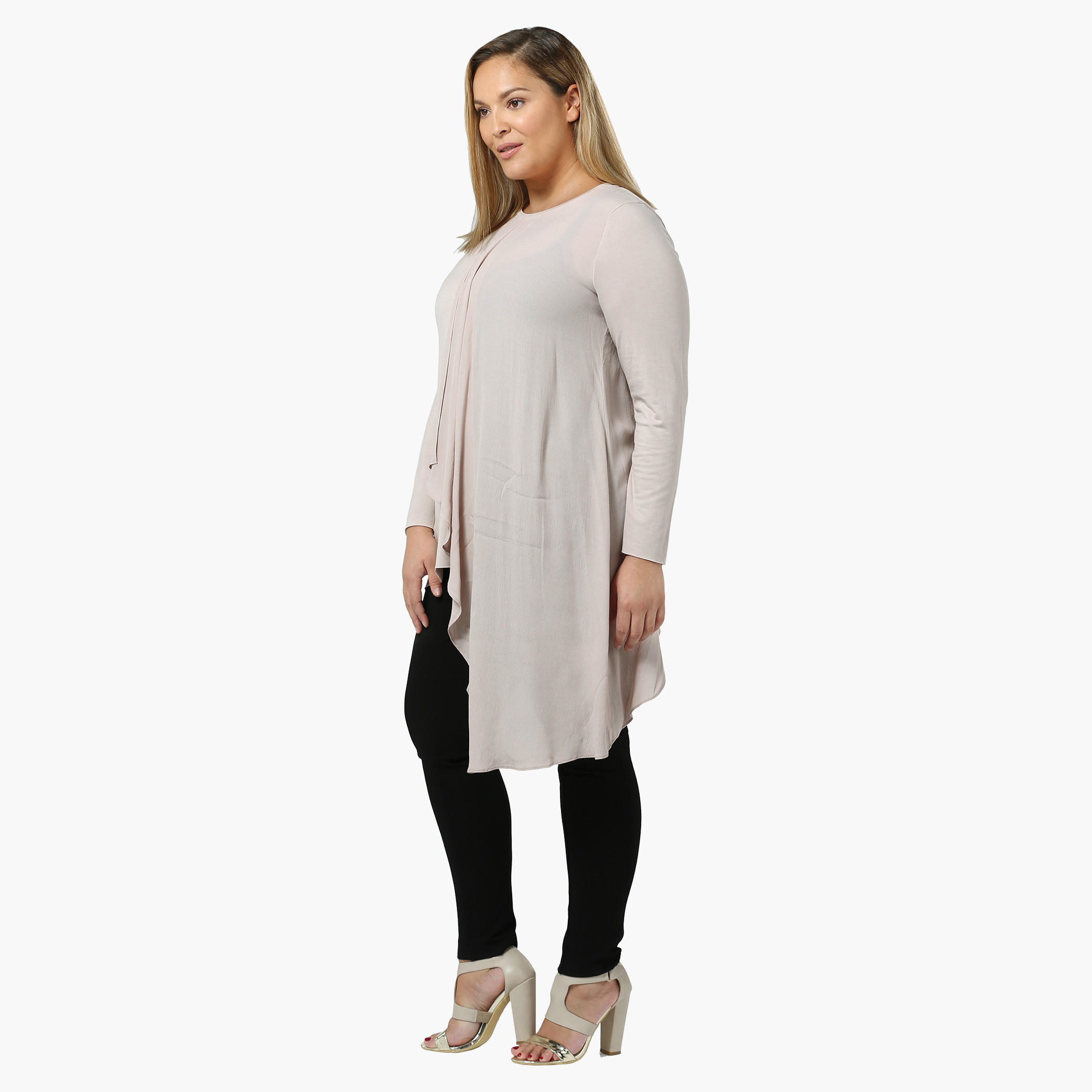Plus Size Full-sleeved Layered Panel Top-women-clothing-shirtsandblouses-blouses-image-3