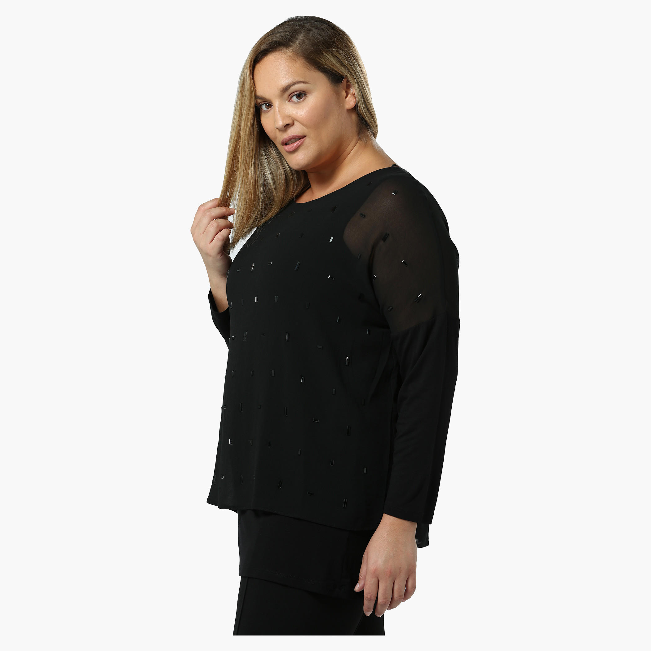 Plus Size Embellished Double-layered Top-women-clothing-shirtsandblouses-blouses-image-3