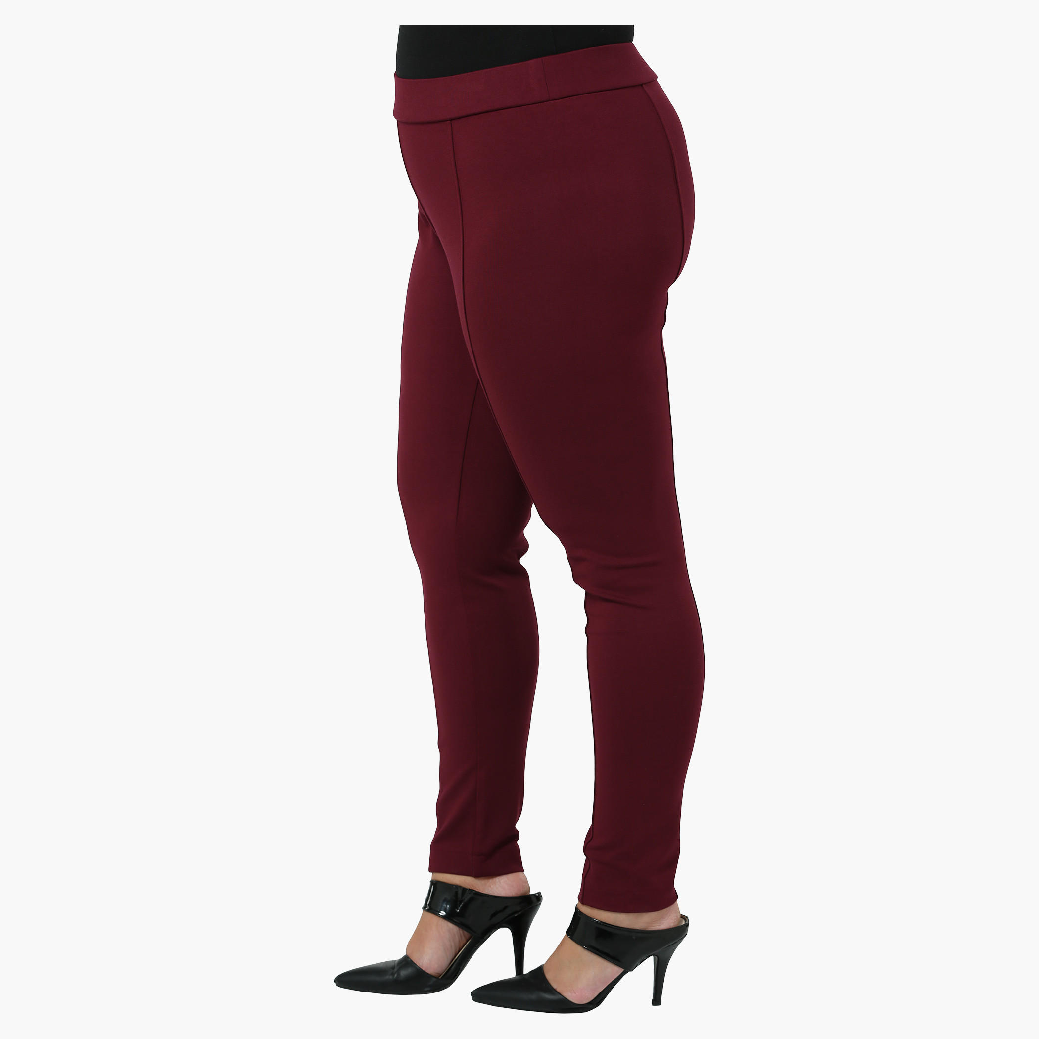 Plus Size Solid Leggings with Front Piping-women-clothing-bottoms-leggings-image-3
